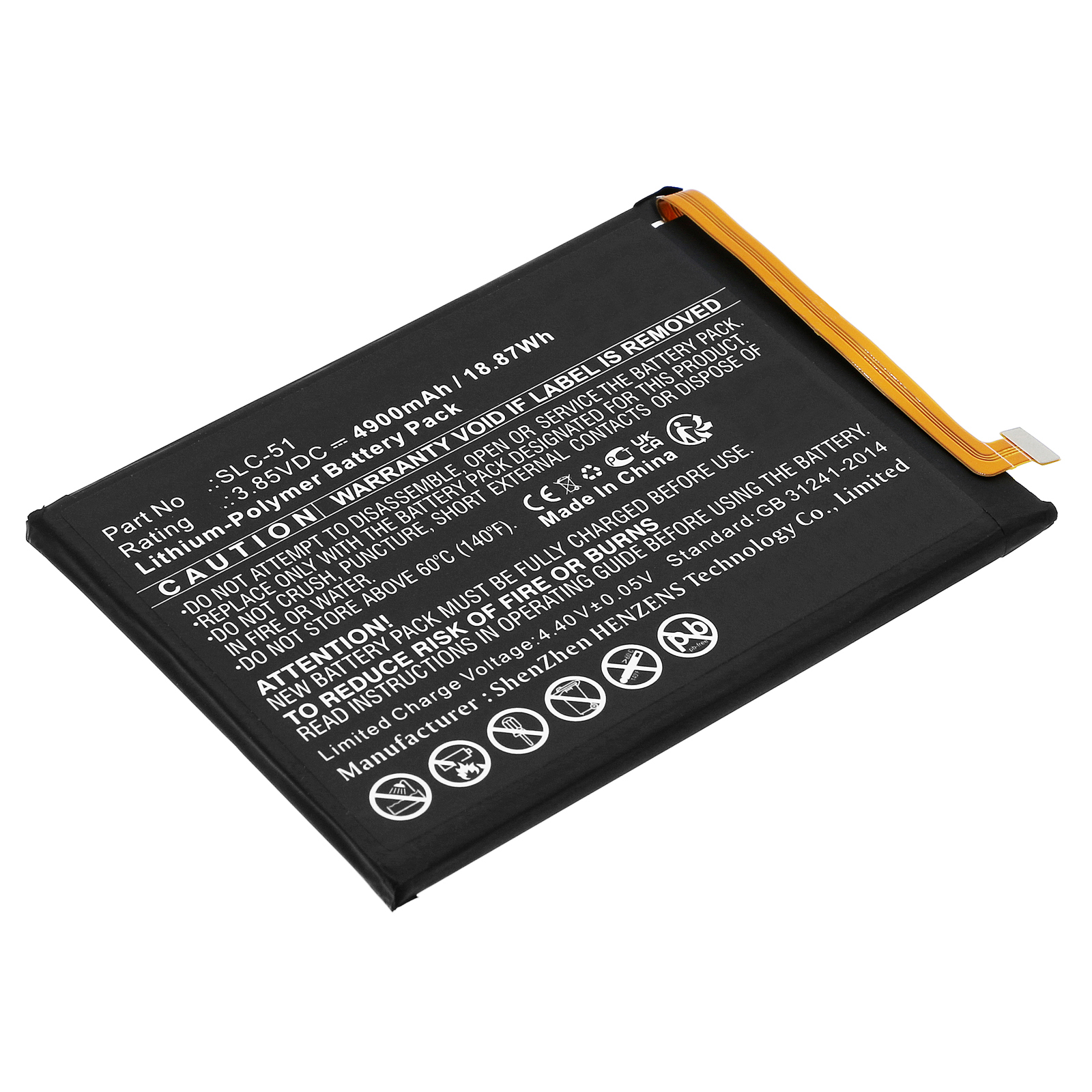 Synergy Digital Cell Phone Battery, Compatible with Samsung SLC-51 Cell Phone Battery (Li-Pol, 3.85V, 4900mAh)