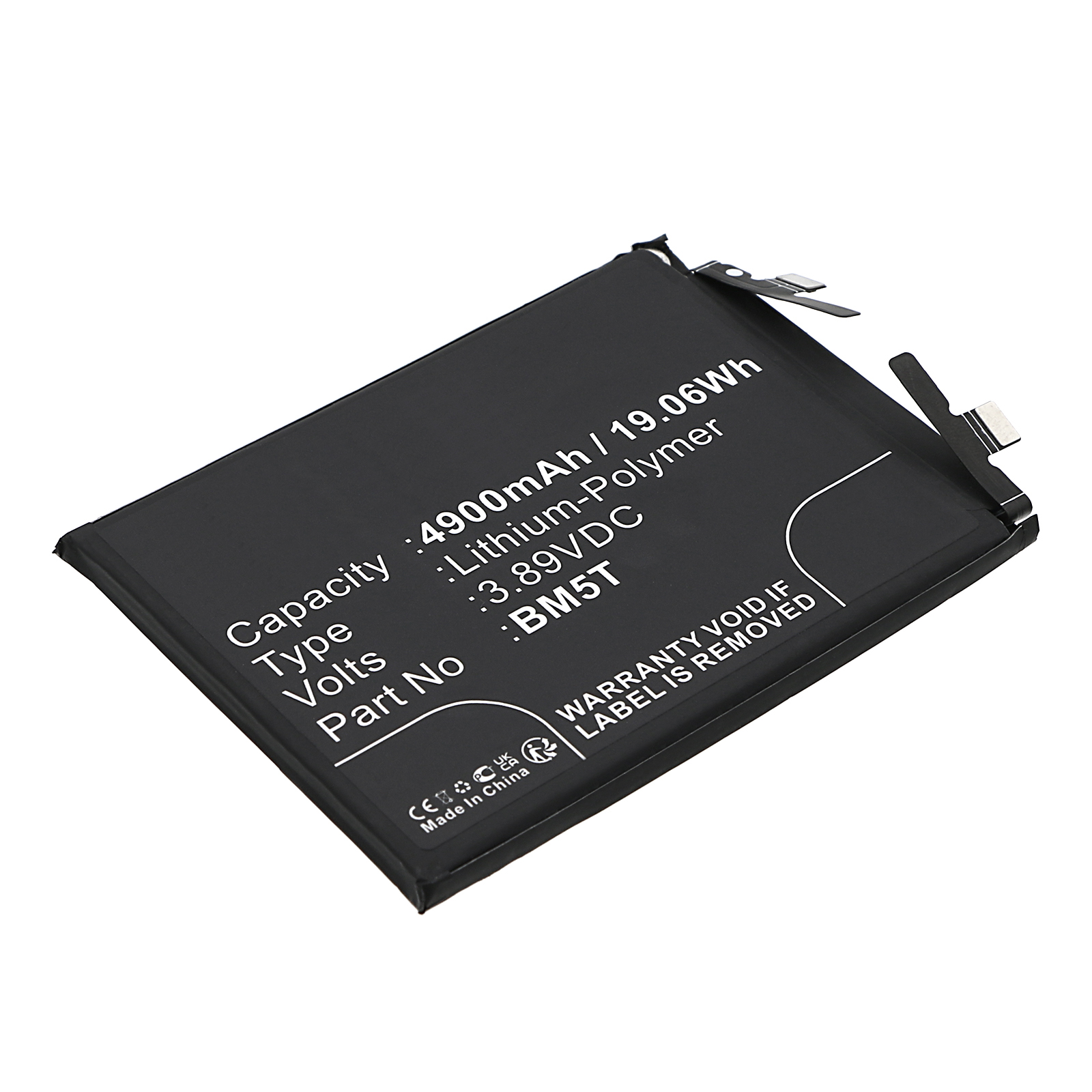 Synergy Digital Cell Phone Battery, Compatible with Xiaomi BM5T Cell Phone Battery (Li-Pol, 3.89V, 4900mAh)