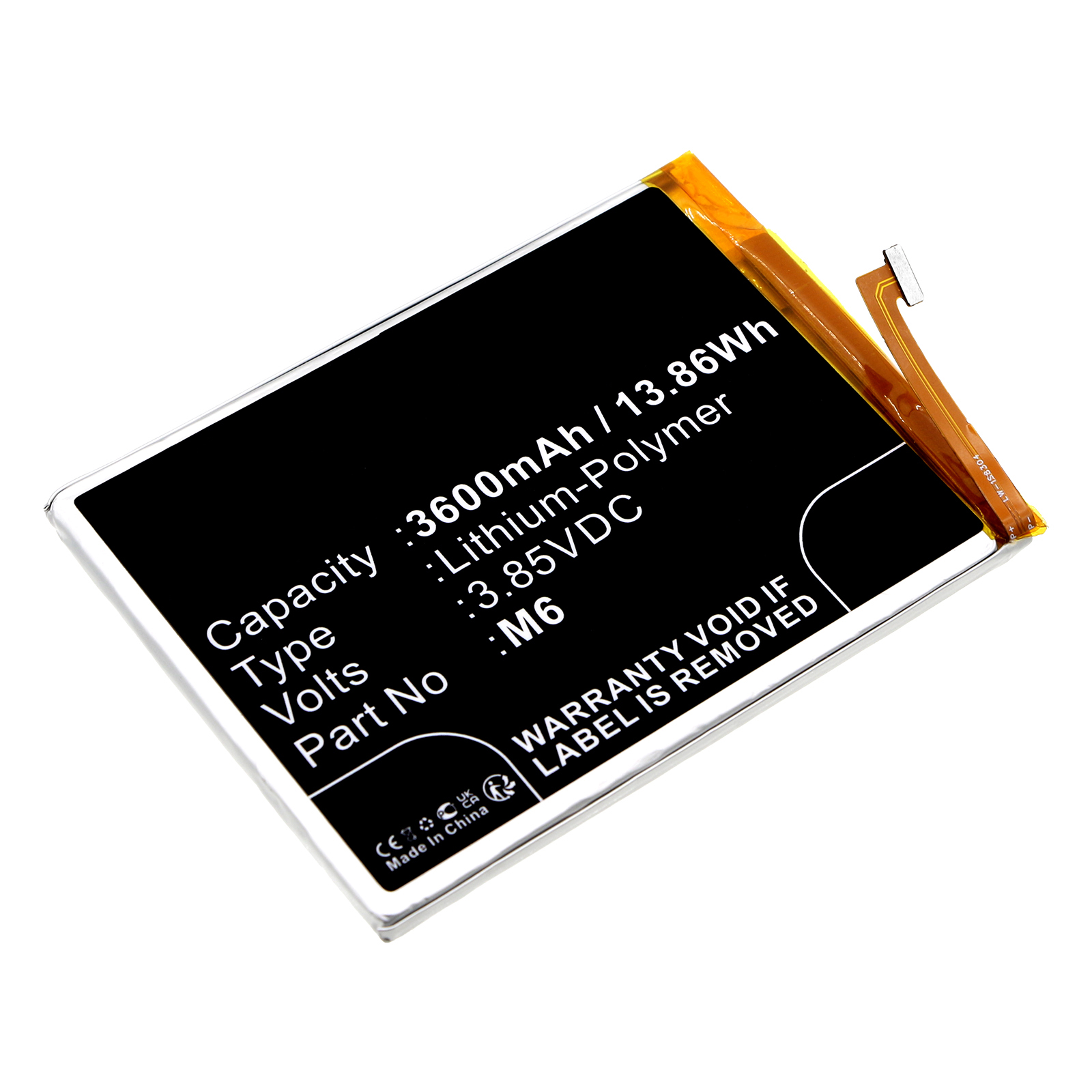 Synergy Digital Cell Phone Battery, Compatible with Bea-fon M6 Cell Phone Battery (Li-Pol, 3.85V, 3600mAh)