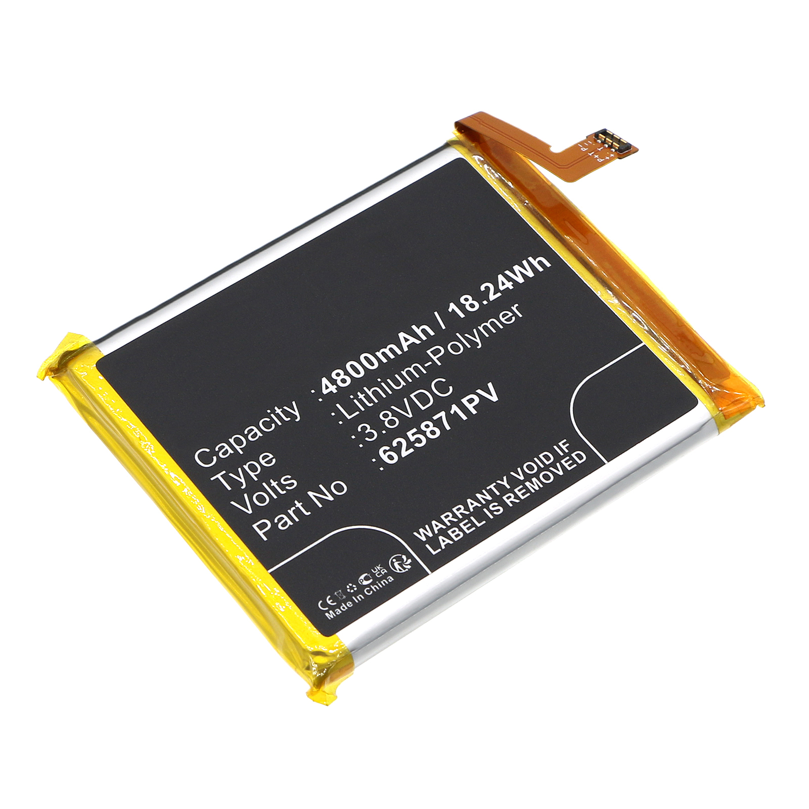 Synergy Digital Cell Phone Battery, Compatible with Bea-fon 625871PV Cell Phone Battery (Li-Pol, 3.8V, 4800mAh)