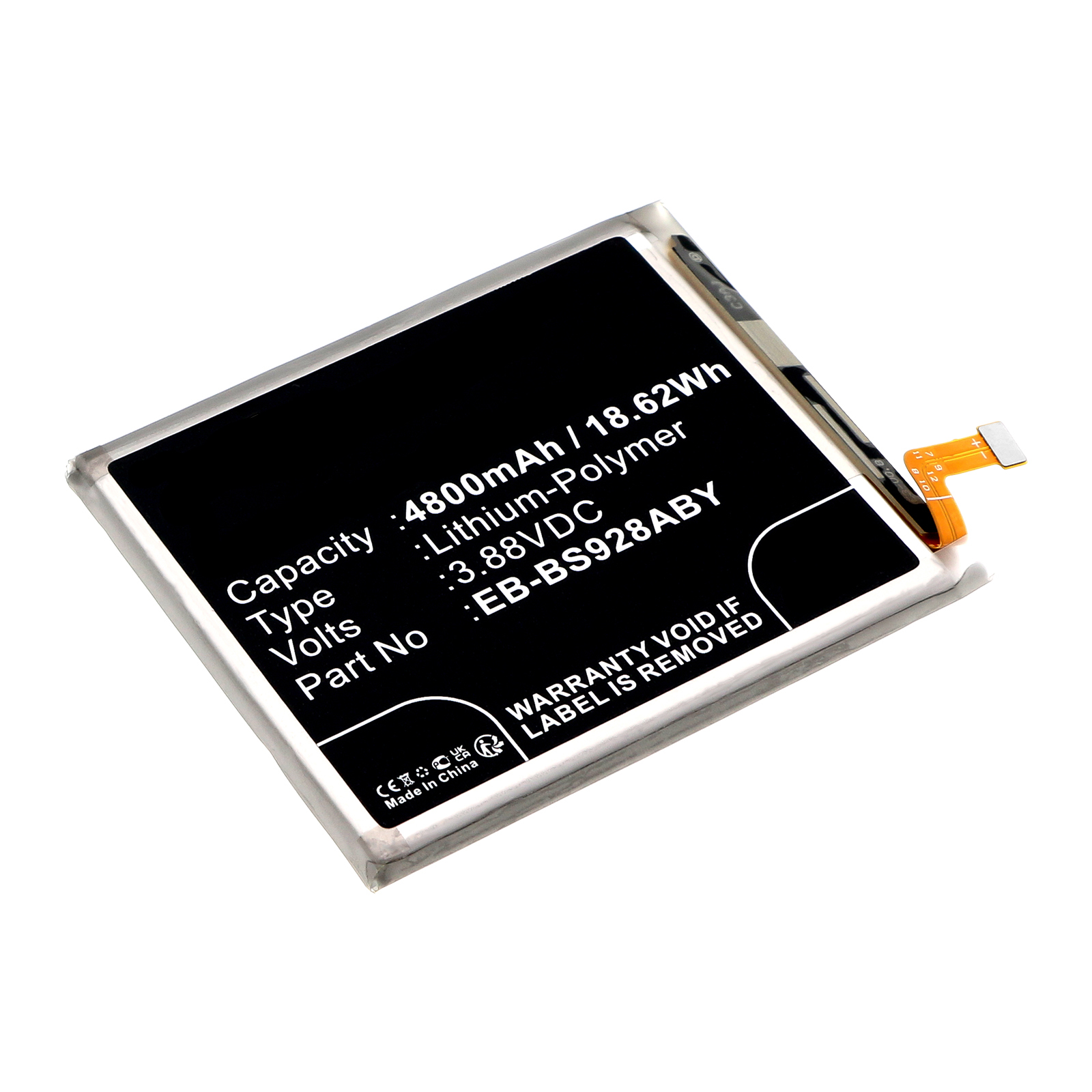 Synergy Digital Cell Phone Battery, Compatible with Samsung EB-BS928ABY Cell Phone Battery (Li-Pol, 3.88V, 4800mAh)