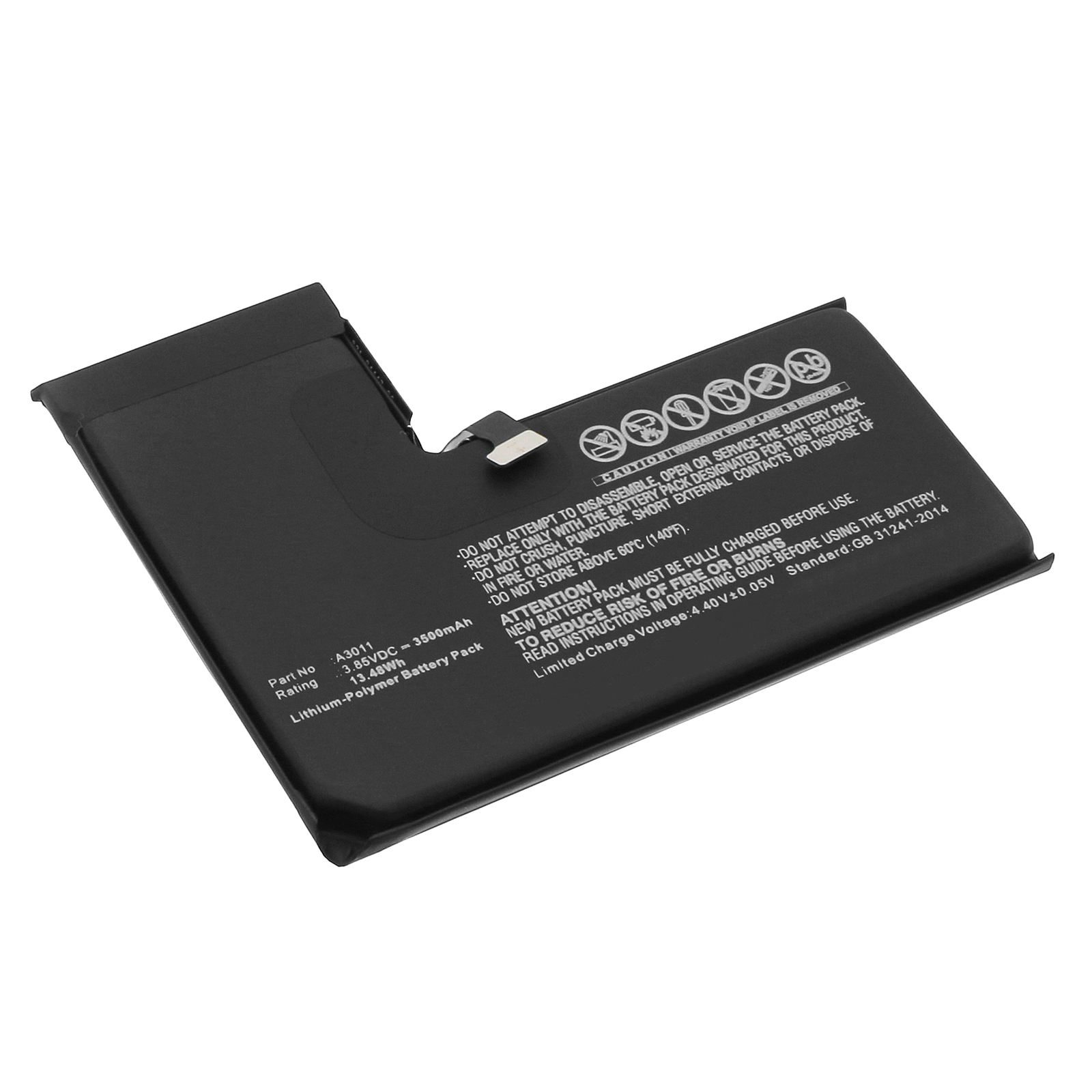 Synergy Digital Cell Phone Battery, Compatible with Apple A3011 Cell Phone Battery (Li-Pol, 3.85V, 3500mAh)