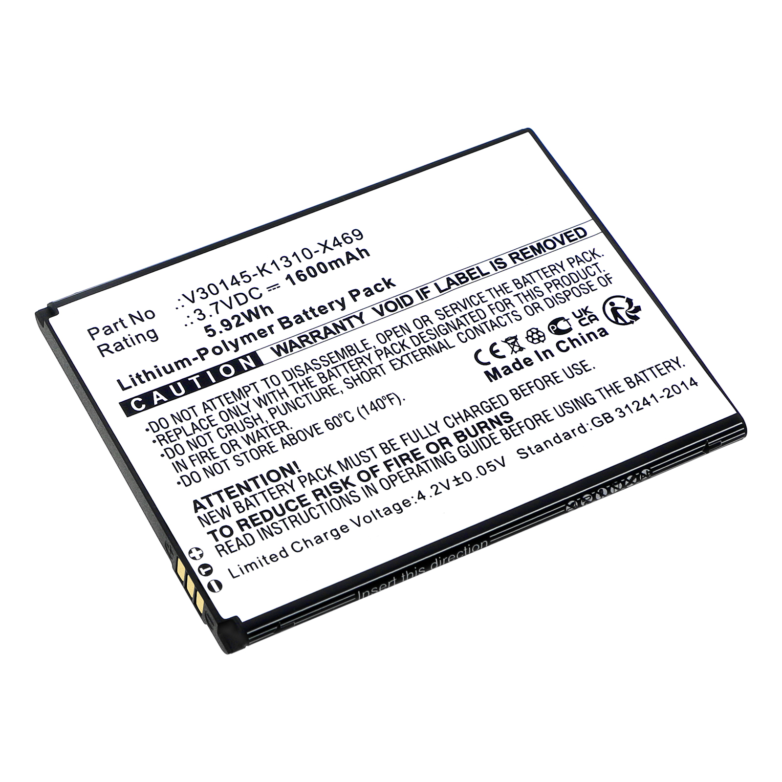 Synergy Digital Cell Phone Battery, Compatible with Gigaset V30145-K1310-X469 Cell Phone Battery (Li-Pol, 3.7V, 1600mAh)