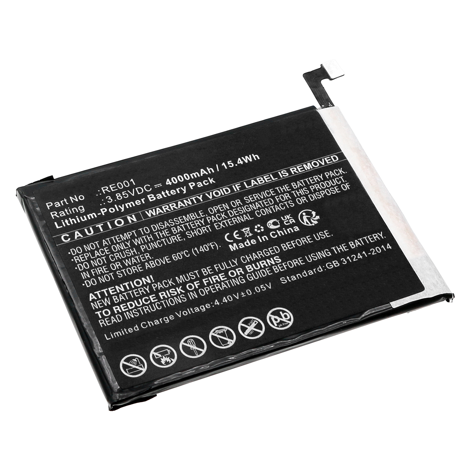 Synergy Digital Cell Phone Battery, Compatible with T-Mobile RE001 Cell Phone Battery (Li-Pol, 3.85V, 4000mAh)