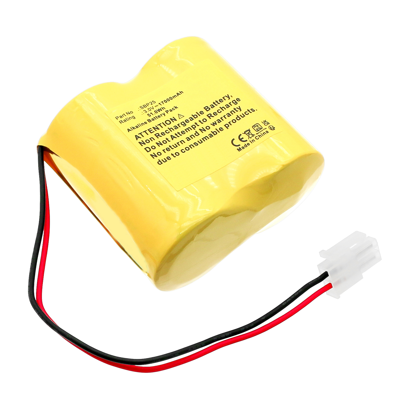 Synergy Digital Alarm System Battery, Compatible with PRIMAPROTECT SBP25 Alarm System Battery (Alkaline, 3V, 17000mAh)