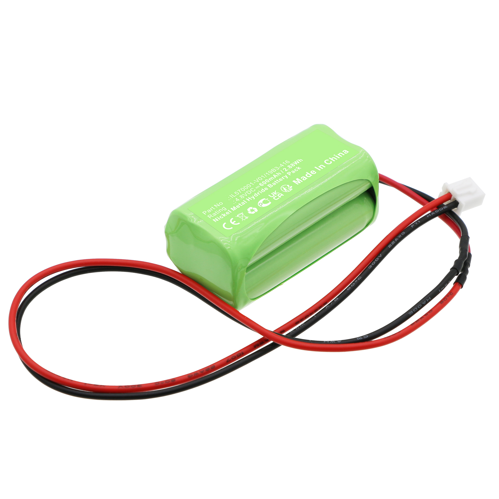 Synergy Digital Emergency Lighting Battery, Compatible with Thorn Voyager IL570001-V01/19B3-416 Emergency Lighting Battery (Ni-MH, 4.8V, 600mAh)