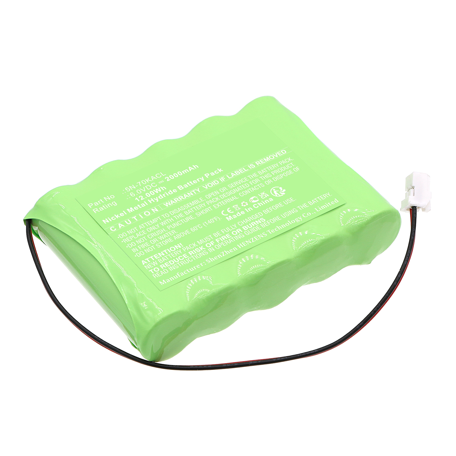Synergy Digital Equipment Battery, Compatible with CEDAR 5N-70KACL Equipment Battery (Ni-MH, 6V, 2000mAh)