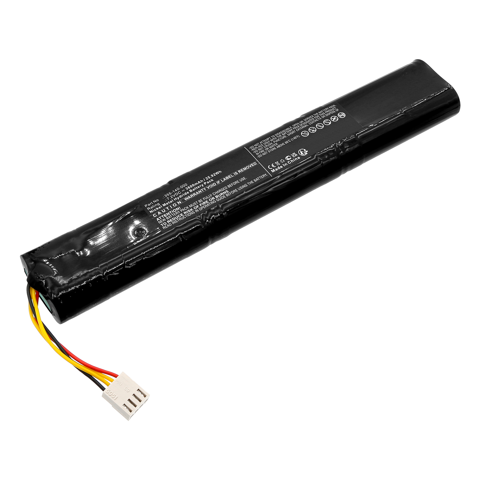 Synergy Digital Equipment Battery, Compatible with Elektronika 355-140-000 Equipment Battery (Ni-MH, 7.2V, 3600mAh)