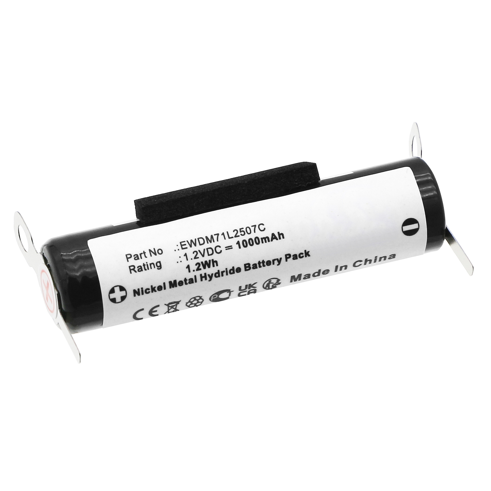 Synergy Digital Toothbrush Battery, Compatible with Panasonic EWDM71L2507C Toothbrush Battery (Ni-MH, 1.2V, 1000mAh)