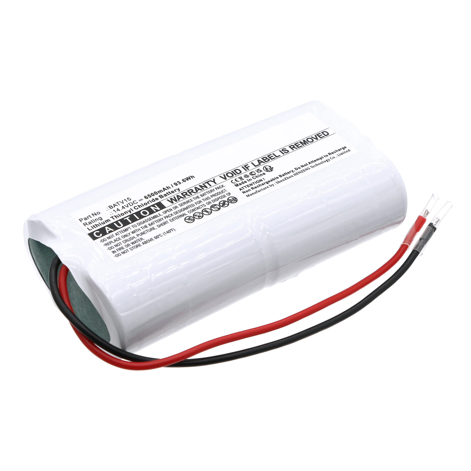 Synergy Digital Alarm System Battery, Compatible with DAITEM BATV15 Alarm System Battery (Li-SOCl2, 14.4V, 6500mAh)