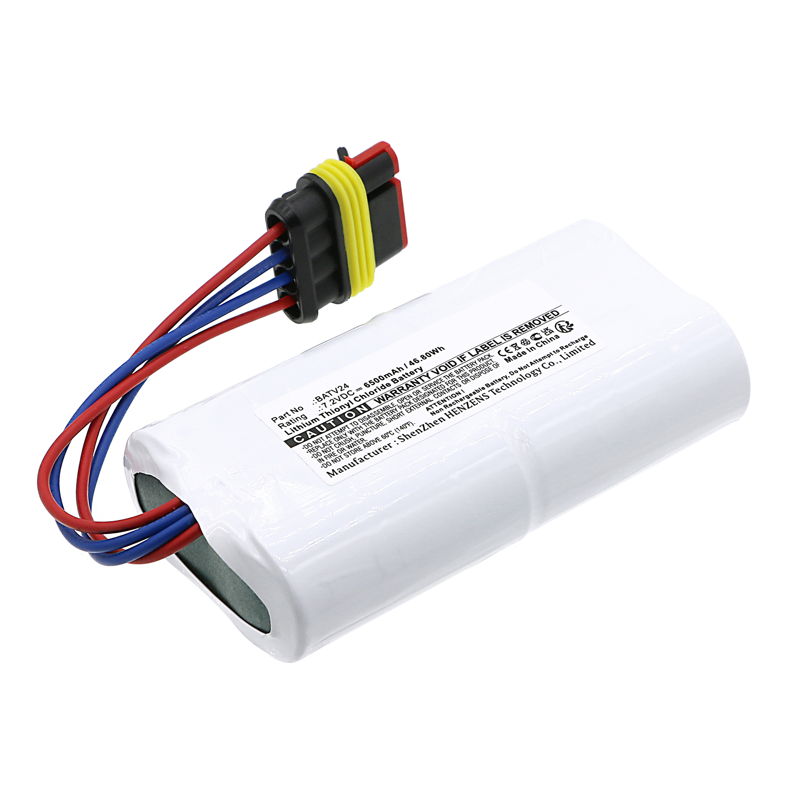 Synergy Digital Alarm System Battery, Compatible with DAITEM BATV24 Alarm System Battery (Li-SOCl2, 7.2V, 6500mAh)