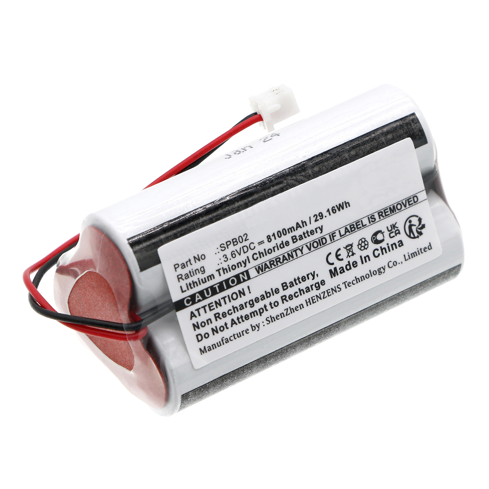 Synergy Digital PLC Battery, Compatible with Fluidwell SPB02 PLC Battery (Li-SOCl2, 3.6V, 8100mAh)