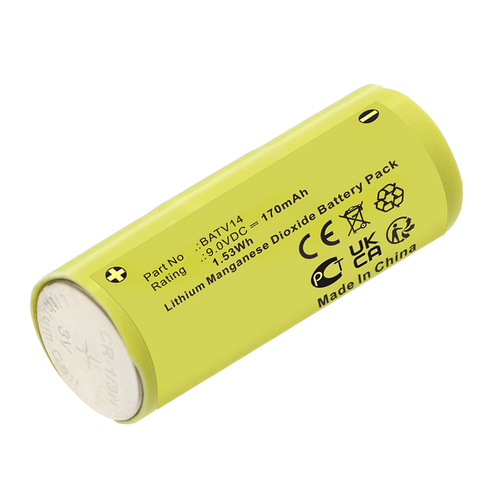 Synergy Digital Alarm System Battery, Compatible with DAITEM BATV14 Alarm System Battery (Li-MnO2, 9V, 170mAh)