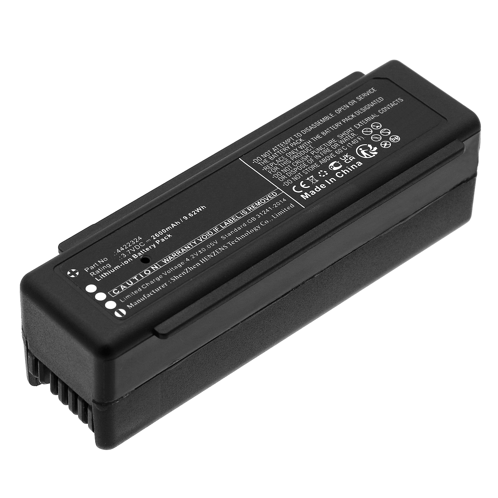 Synergy Digital Equipment Battery, Compatible with Fluke 4422324 Equipment Battery (Li-ion, 3.7V, 2600mAh)