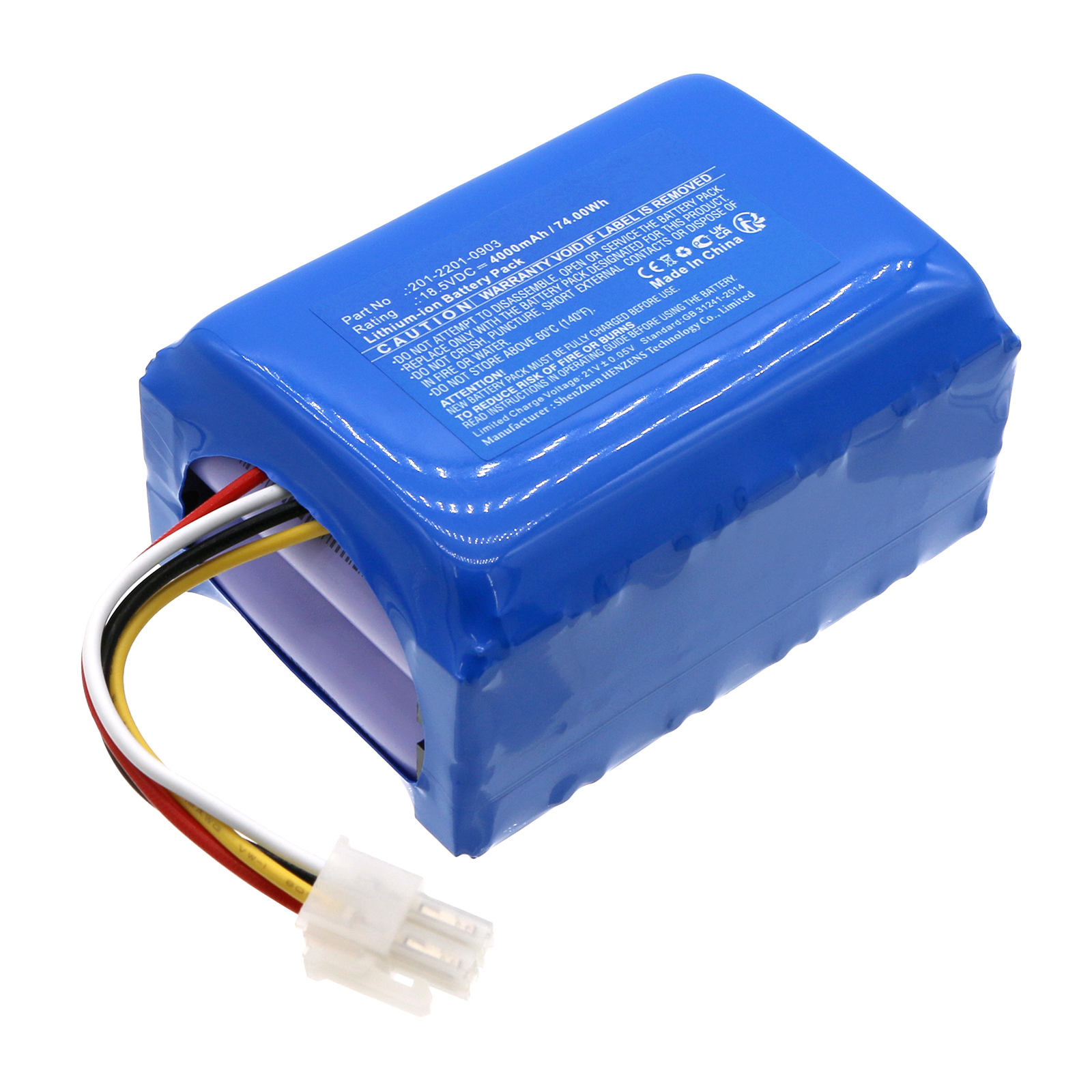 Synergy Digital Lawn Mower Battery, Compatible with Ecovacs 201-2201-0903 Lawn Mower Battery (Li-ion, 18.5V, 4000mAh)