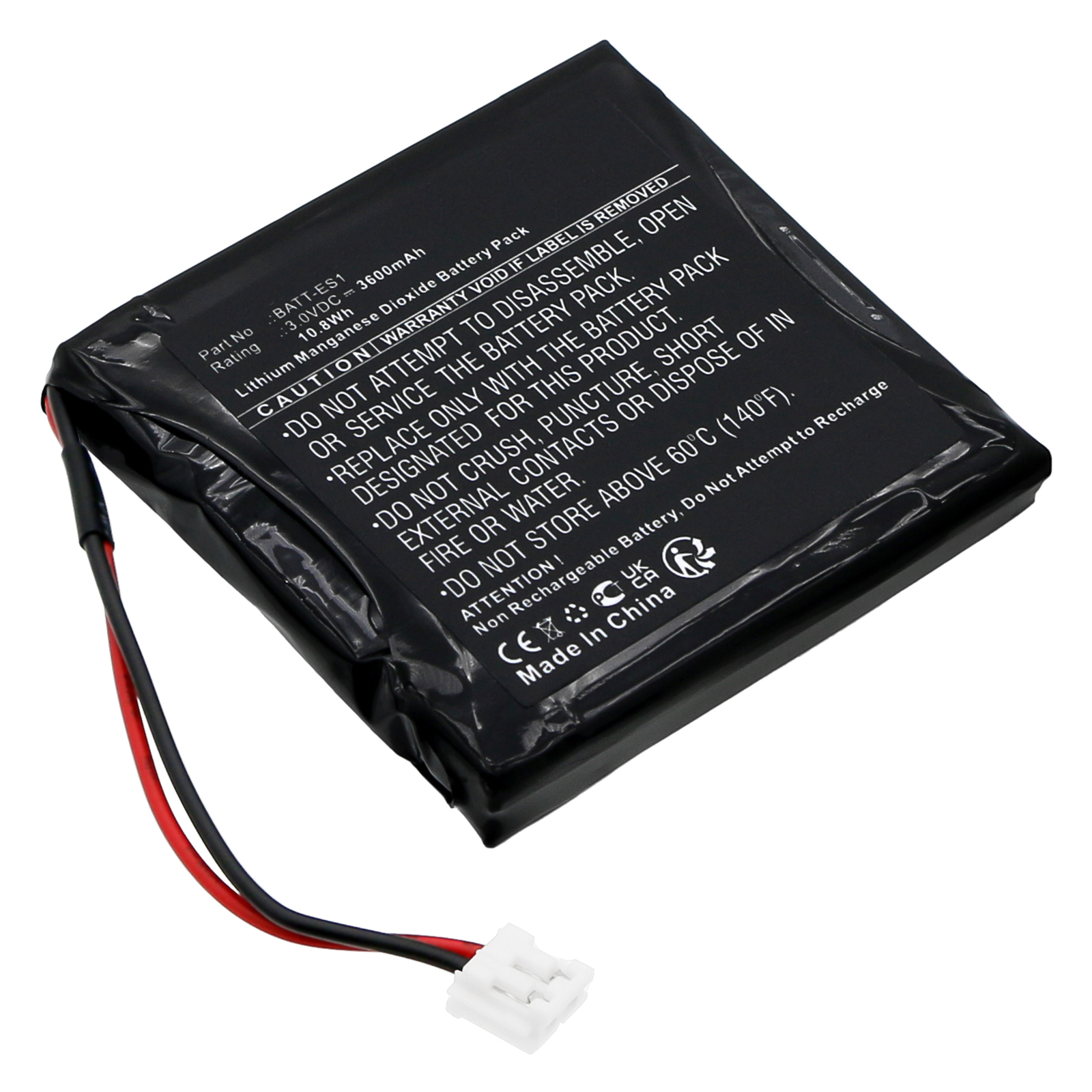 Synergy Digital Alarm System Battery, Compatible with Pyronix BATT-ES1 Alarm System Battery (Li-MnO2, 3V, 3600mAh)