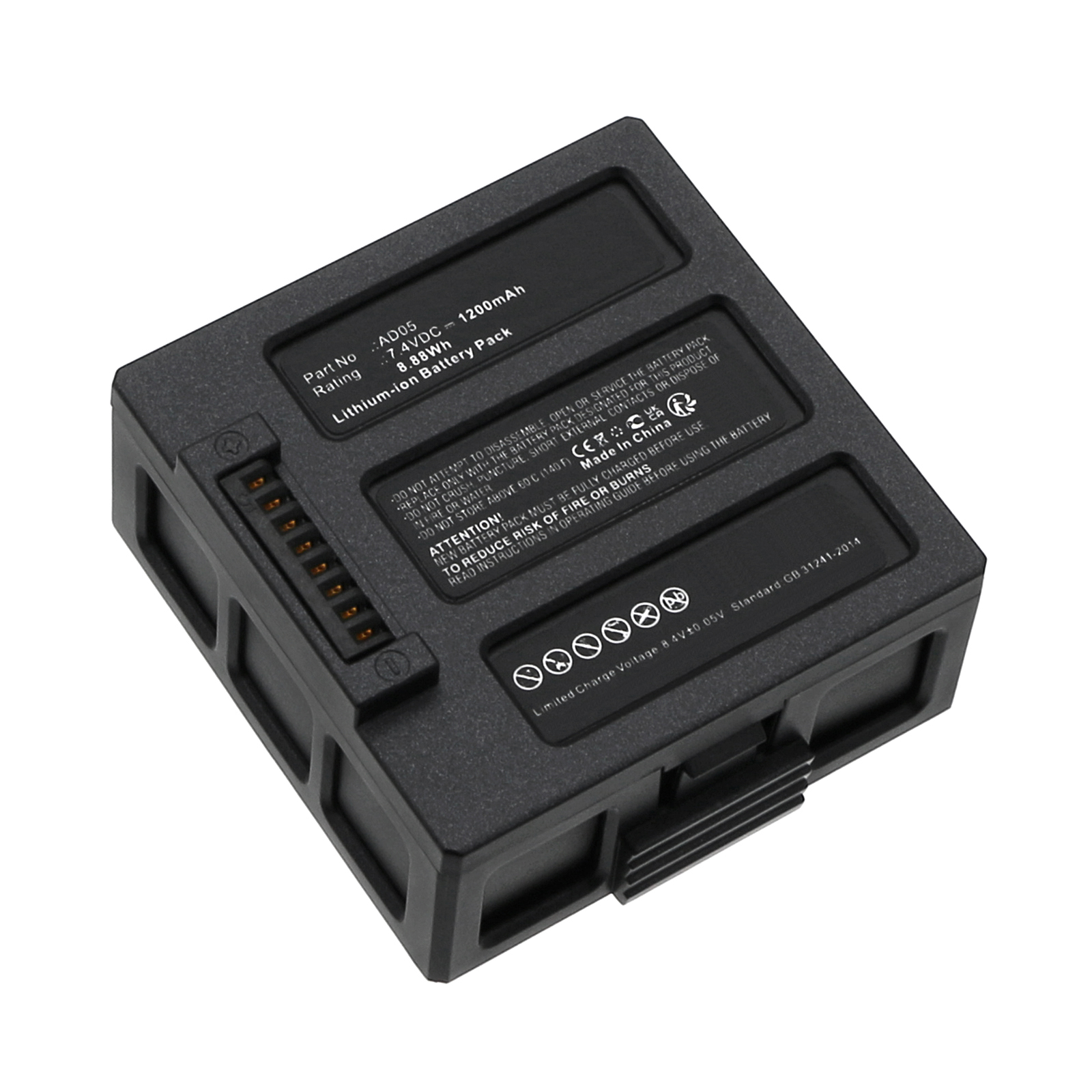 Synergy Digital Drone Battery, Compatible with AEE AD05 Drone Battery (Li-ion, 7.4V, 1200mAh)