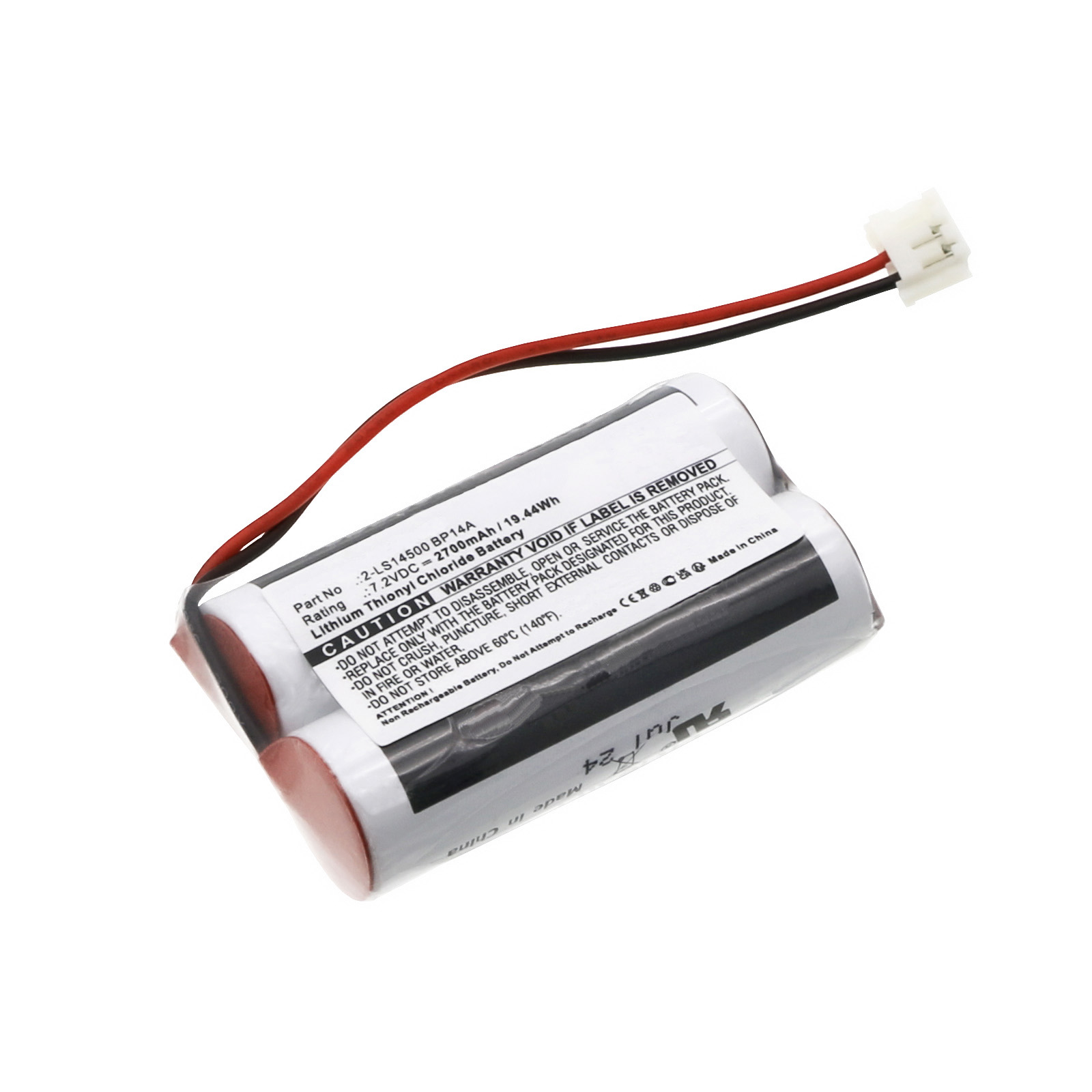 Synergy Digital Alarm System Battery, Compatible with Label 3202111-04 Alarm System Battery (Li-SOCl2, 7.2V, 2700mAh)