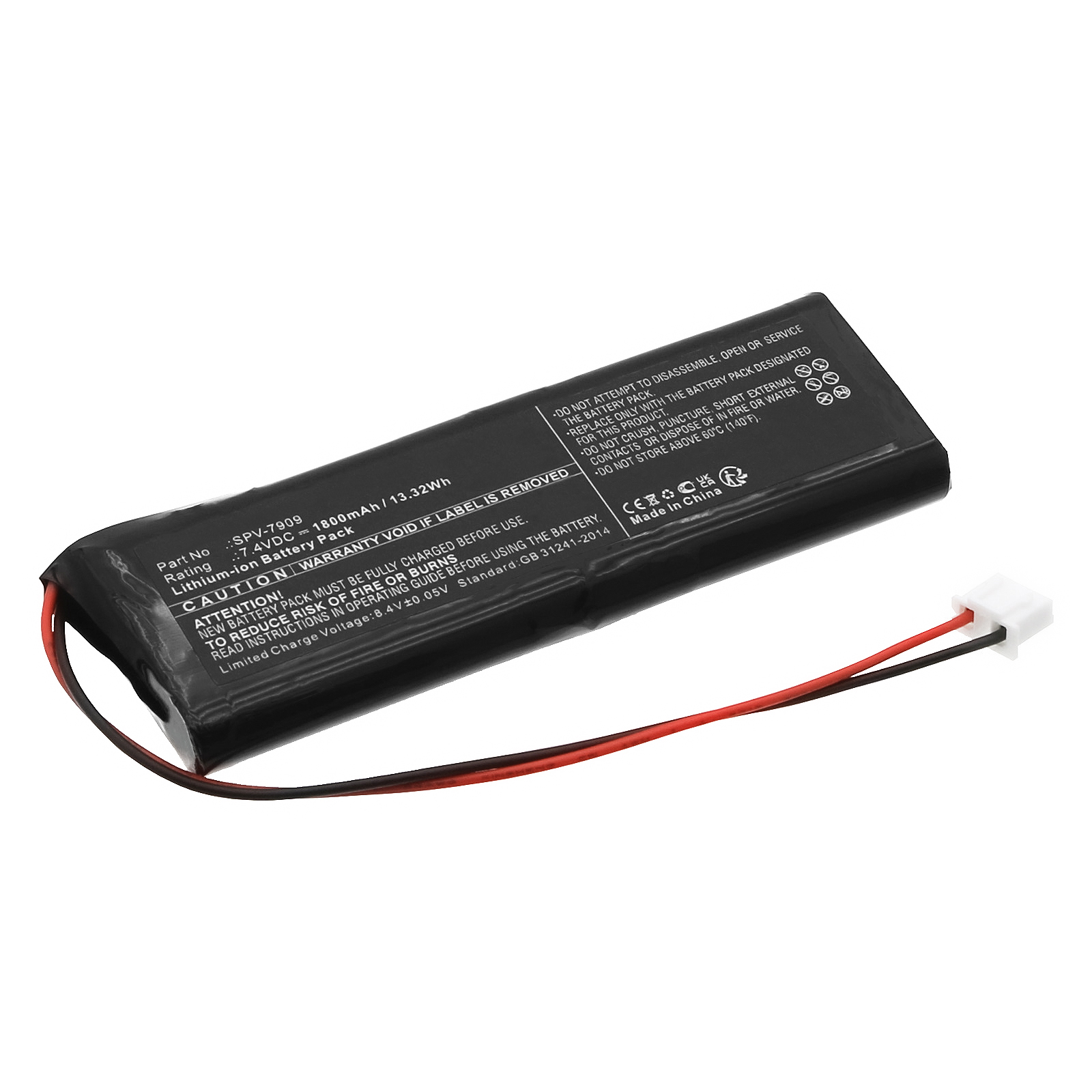 Synergy Digital DVD Player Battery, Compatible with Sencor SPV-7909 DVD Player Battery (Li-ion, 7.4V, 1800mAh)