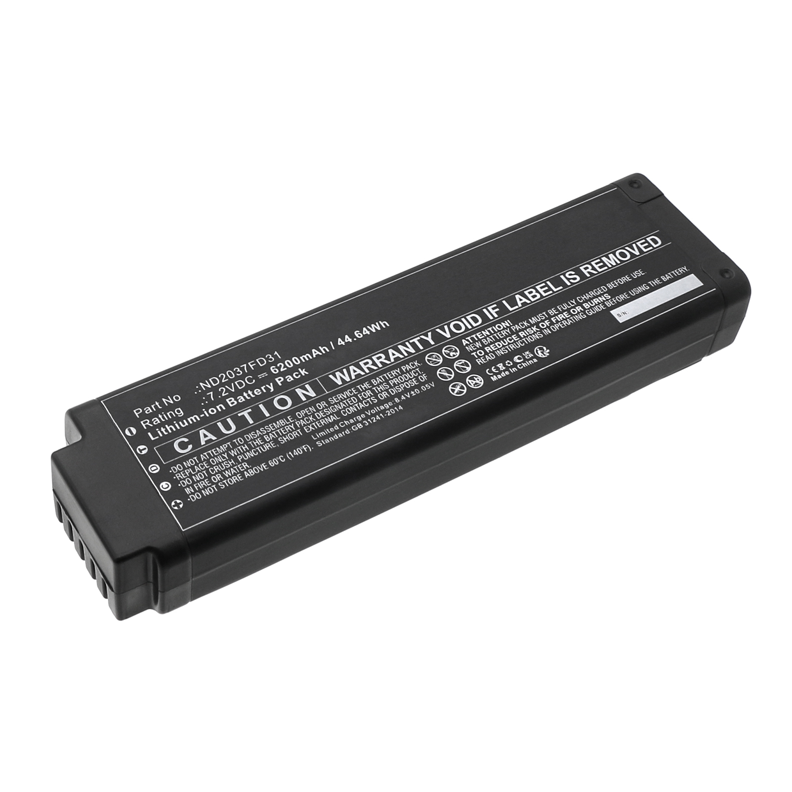 Synergy Digital Equipment Battery, Compatible with HITACHI ND2037FD31 Equipment Battery (Li-ion, 7.2V, 6200mAh)