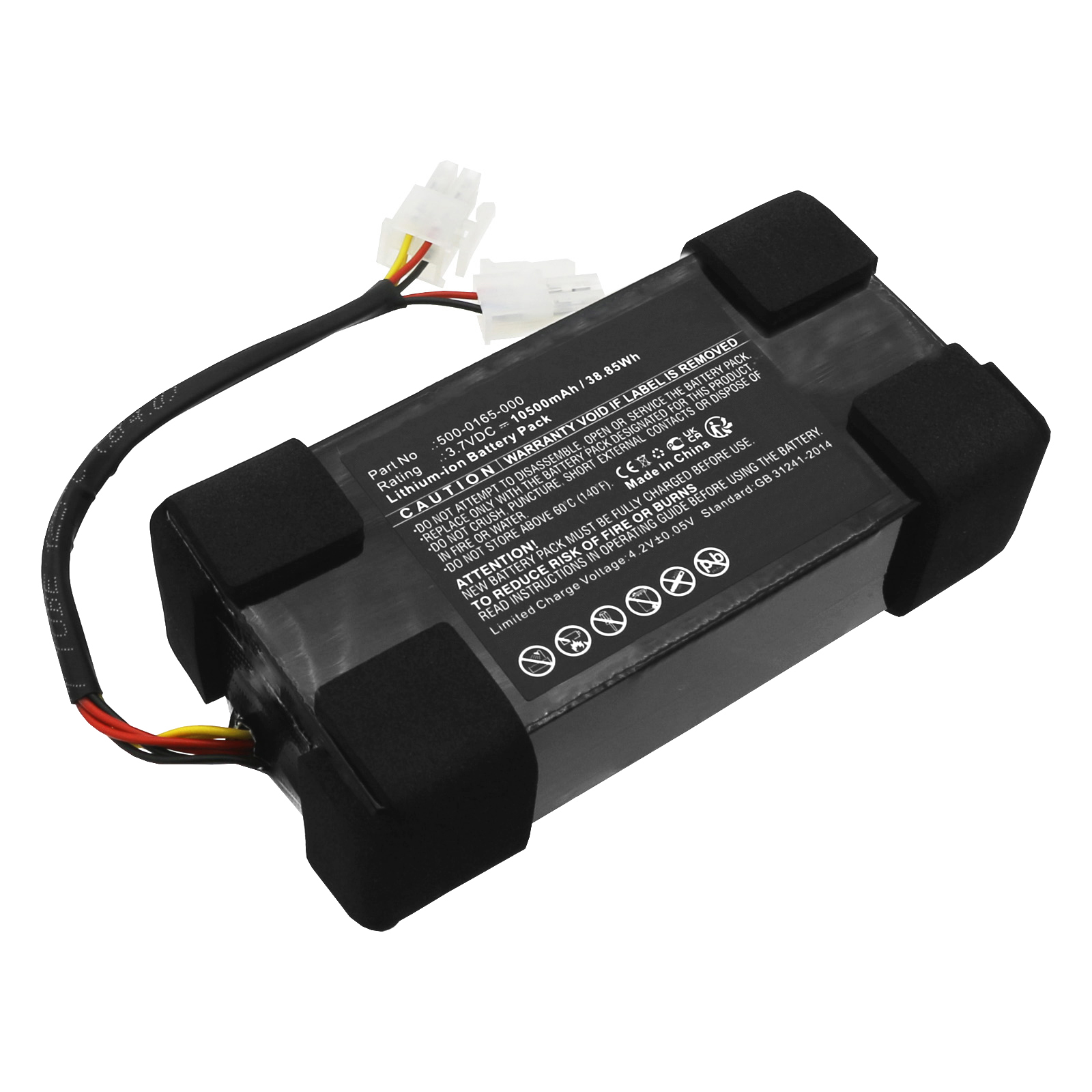 Synergy Digital Equipment Battery, Compatible with Honeywell 500-0165-000 Equipment Battery (Li-ion, 3.7V, 10500mAh)