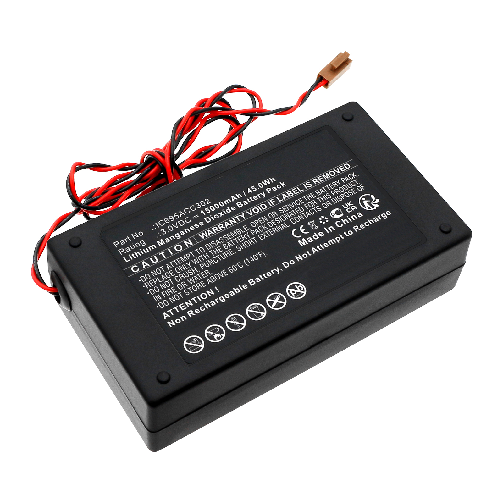 Synergy Digital PLC Battery, Compatible with GE FANUC OSA424 PLC Battery (Li-MnO2, 3V, 15000mAh)