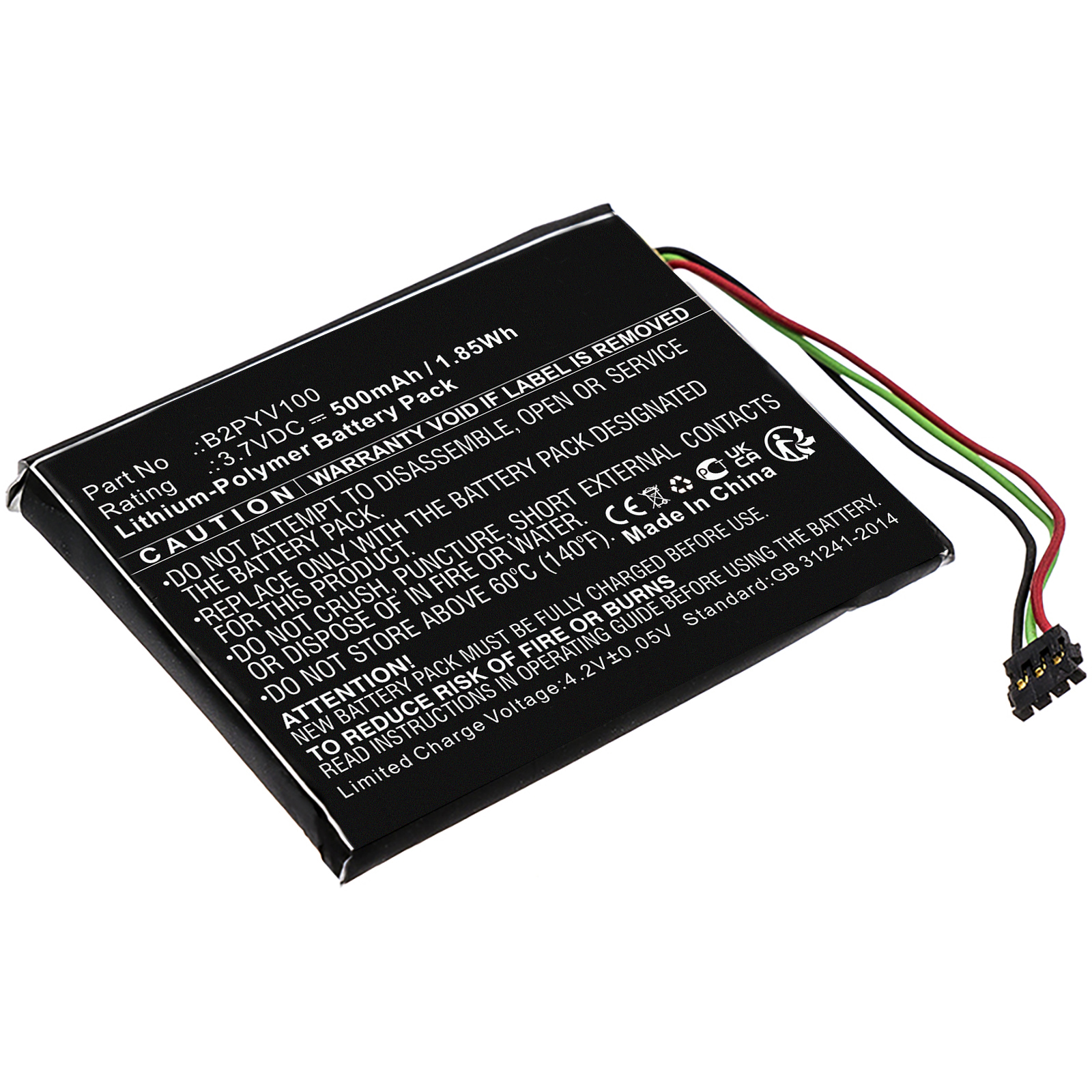 Synergy Digital VR Battery, Compatible with HTC B2PYV100 VR Battery (3.7V, Li-Pol, 500mAh)