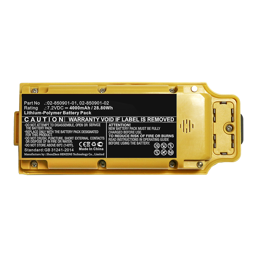 Synergy Digital Equipment Battery, Compatible with Topcon 02-850901-01 Equipment Battery (Li-Pol, 7.2V, 4000mAh)