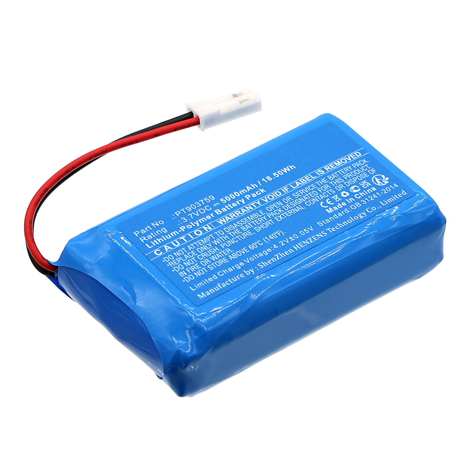 Synergy Digital Equipment Battery, Compatible with Triplett PT903759 Equipment Battery (Li-Pol, 3.7V, 5000mAh)