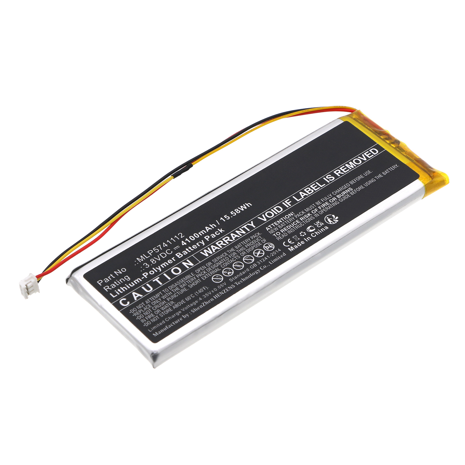 Synergy Digital Keyboard Battery, Compatible with MelGeek MLP5741112 Keyboard Battery (Li-Pol, 3.8V, 4100mAh)