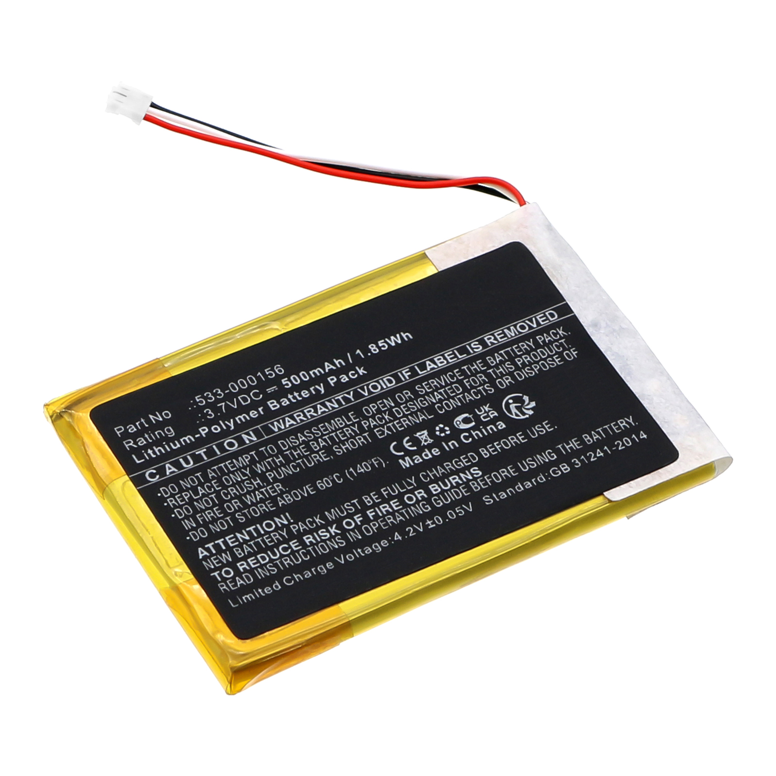 Synergy Digital Keyboard Battery, Compatible with Logitech 533-000156 Keyboard Battery (Li-Pol, 3.7V, 500mAh)