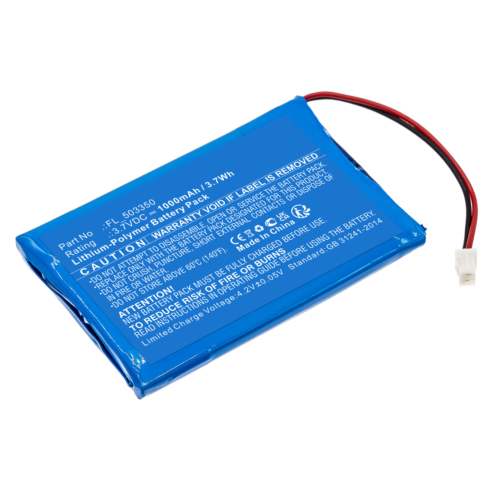 Synergy Digital Game Console Battery, Compatible with Anbernic FL_503350 Game Console Battery (Li-Pol, 3.7V, 1000mAh)