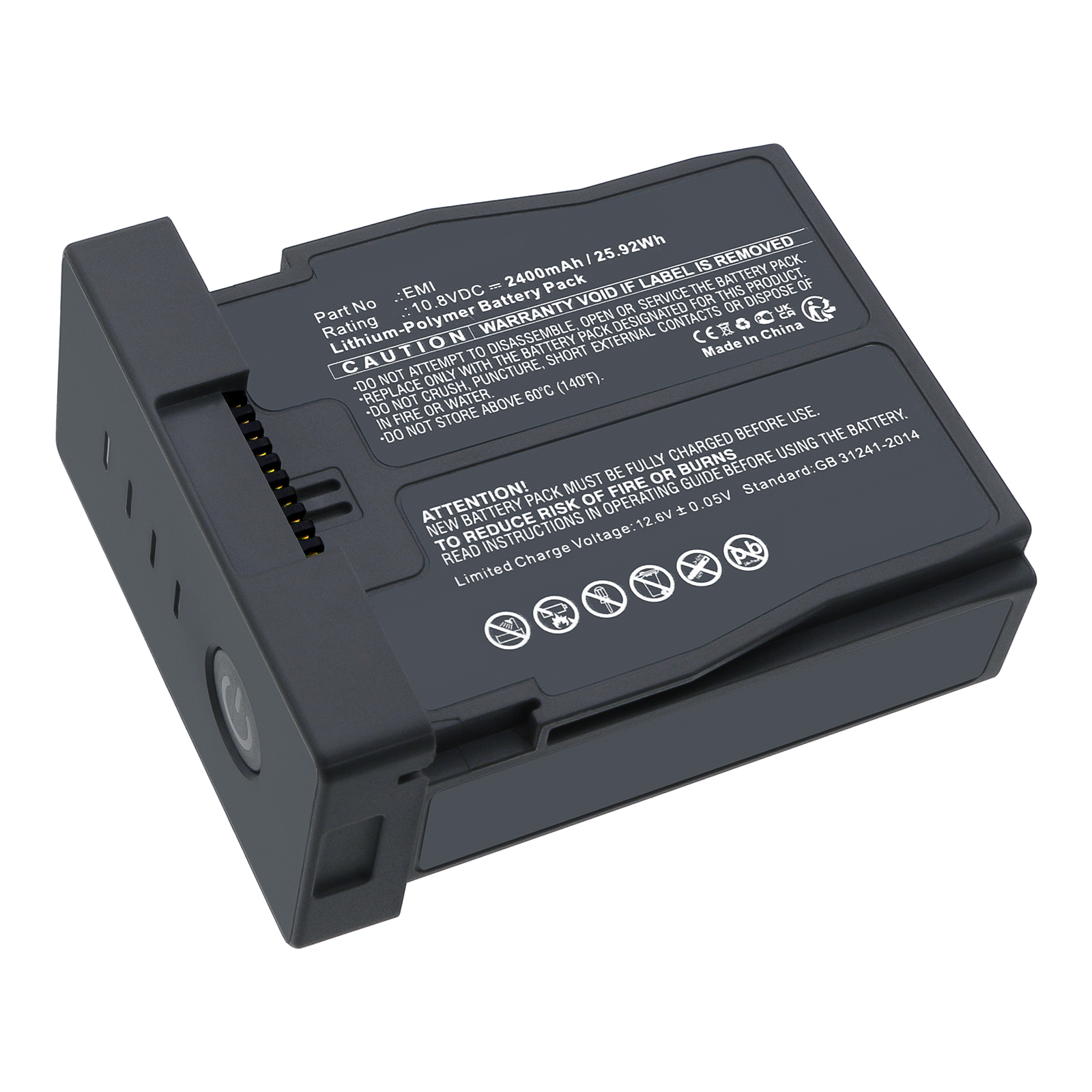 Synergy Digital Robot Battery, Compatible with DJI EMI Robot Battery (Li-Pol, 10.8V, 2400mAh)