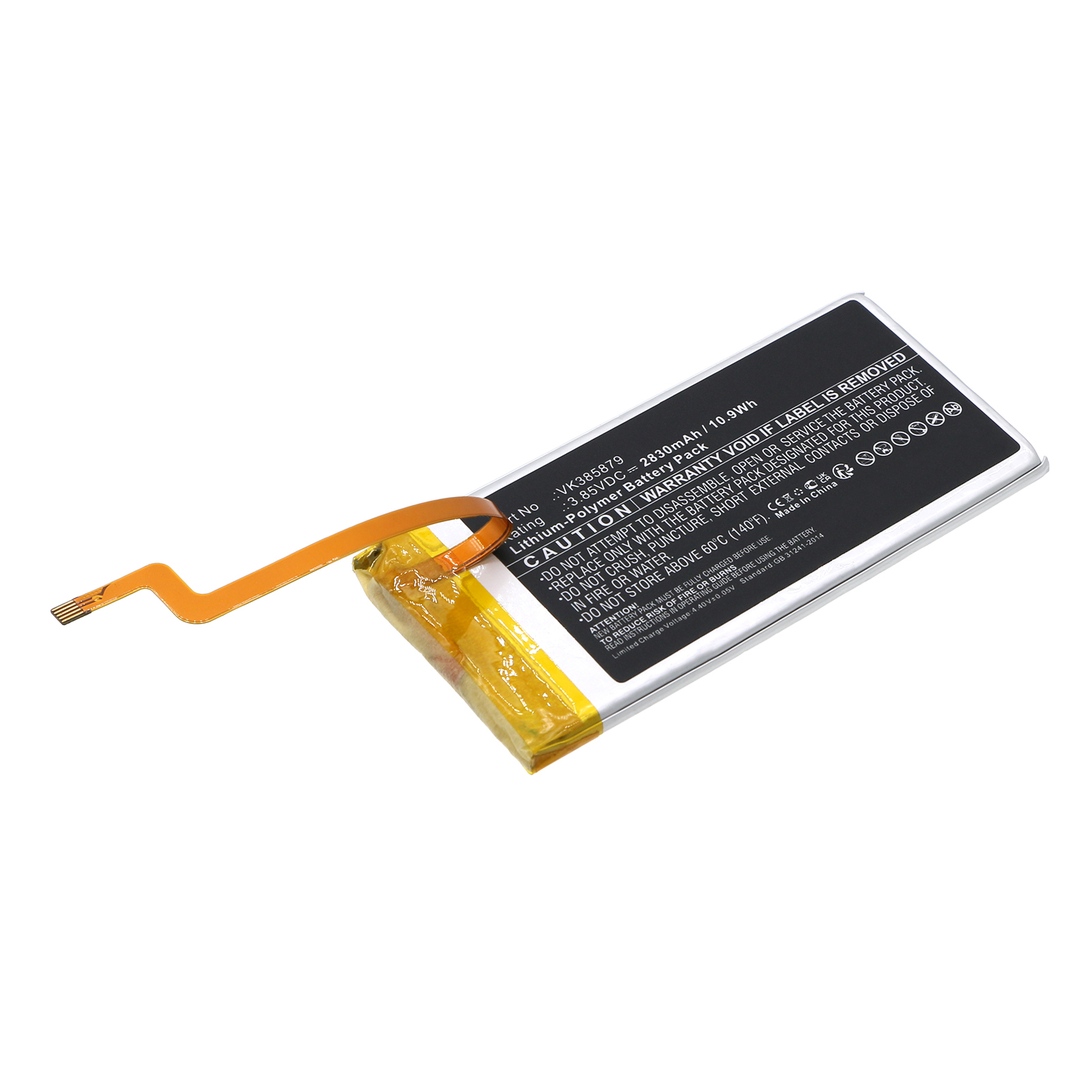 Synergy Digital Player Battery, Compatible with Apple VK385879 Player Battery (Li-Pol, 3.85V, 2830mAh)