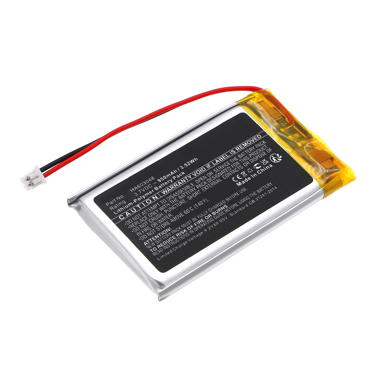 Synergy Digital Player Battery, Compatible with iRiver HA603048 Player Battery (Li-Pol, 3.7V, 950mAh)