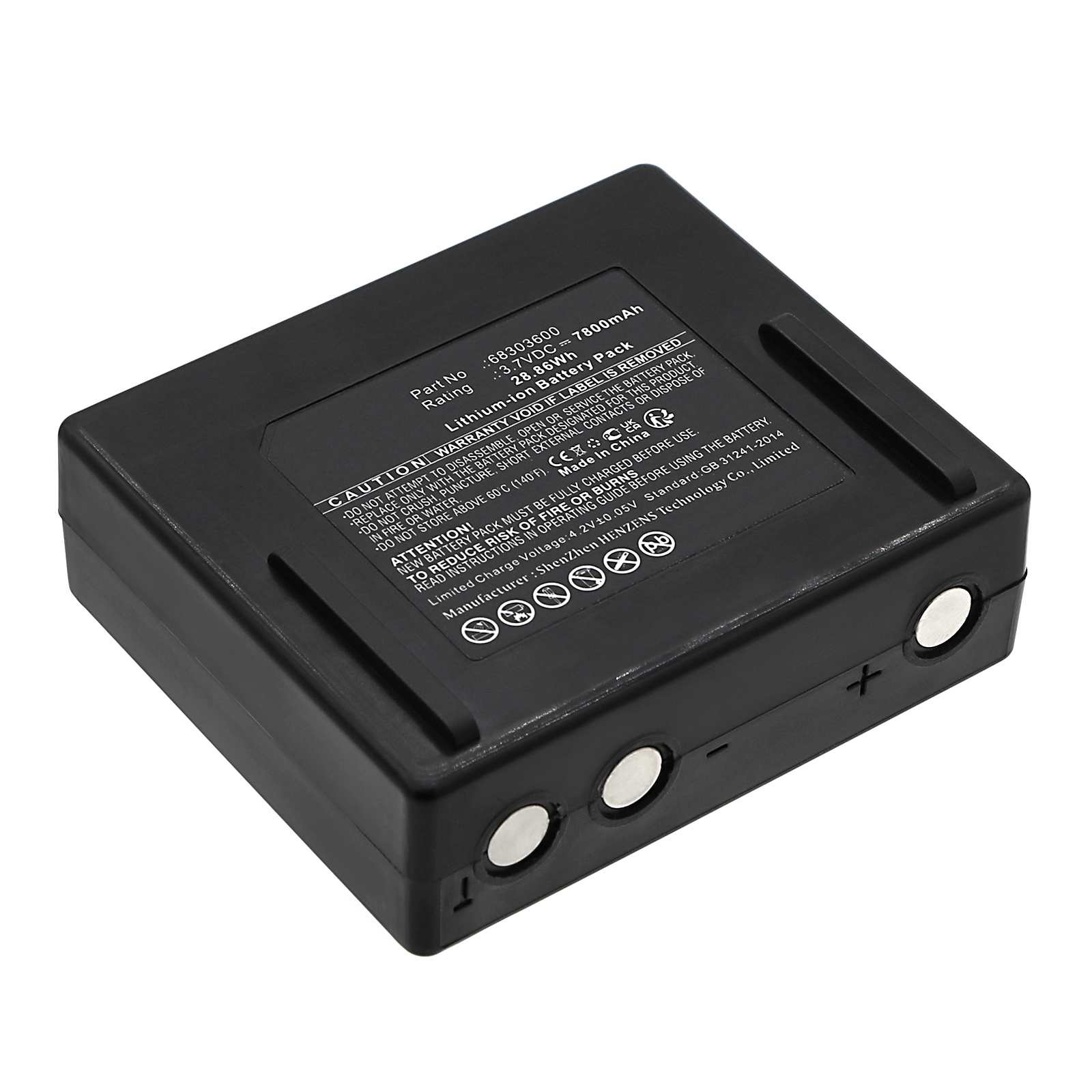 Synergy Digital Remote Control Battery, Compatible with Hetronic 68108870 Remote Control Battery (Li-ion, 3.7V, 7800mAh)