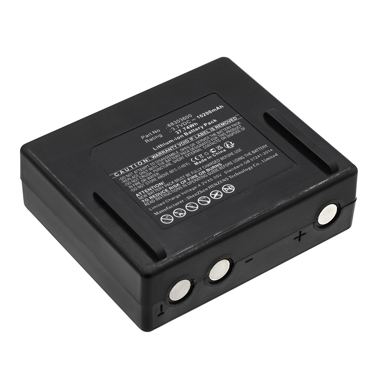 Synergy Digital Remote Control Battery, Compatible with Hetronic 68108870 Remote Control Battery (Li-ion, 3.7V, 10200mAh)