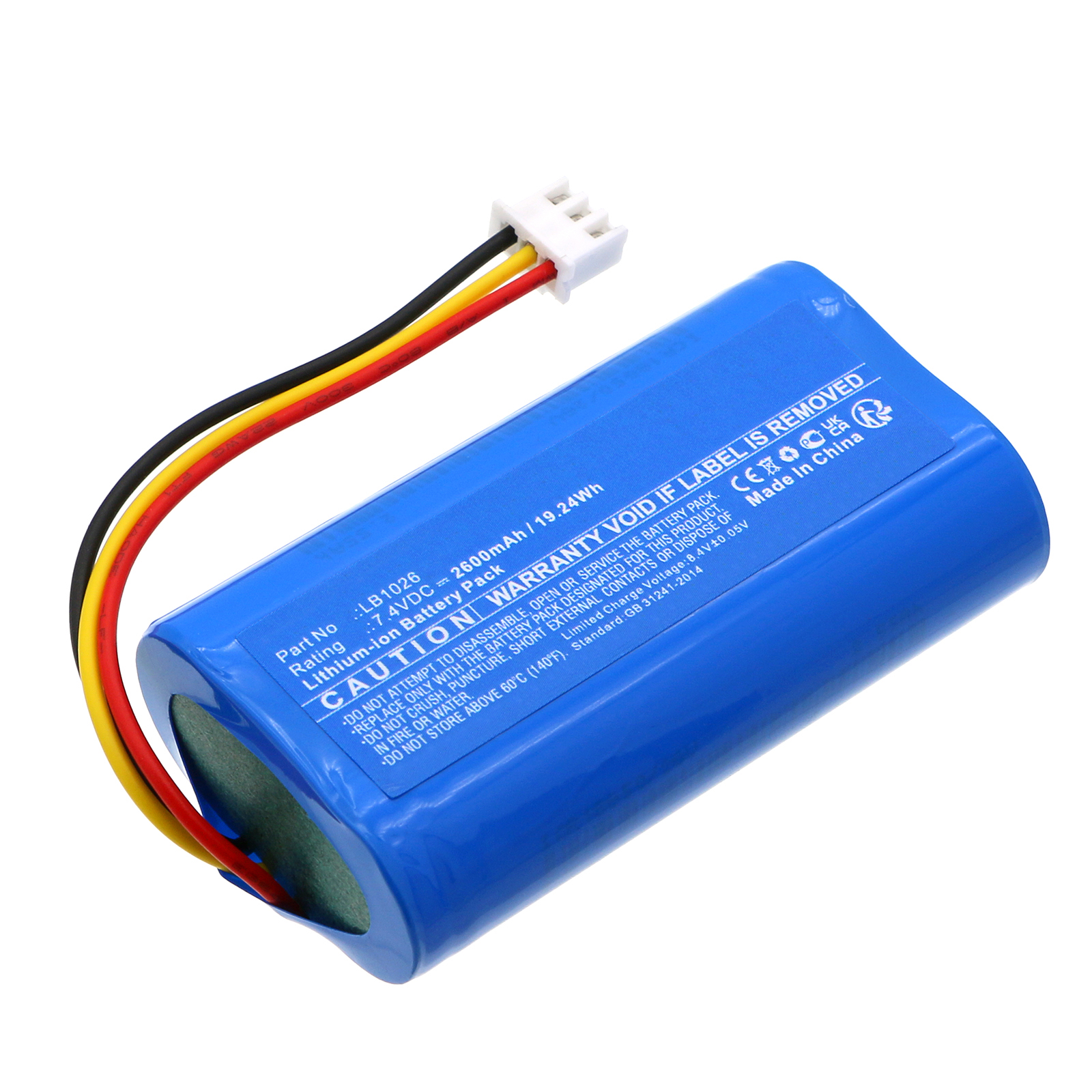 Synergy Digital Remote Control Battery, Compatible with FrSky LB1026 Remote Control Battery (Li-ion, 7.4V, 2600mAh)