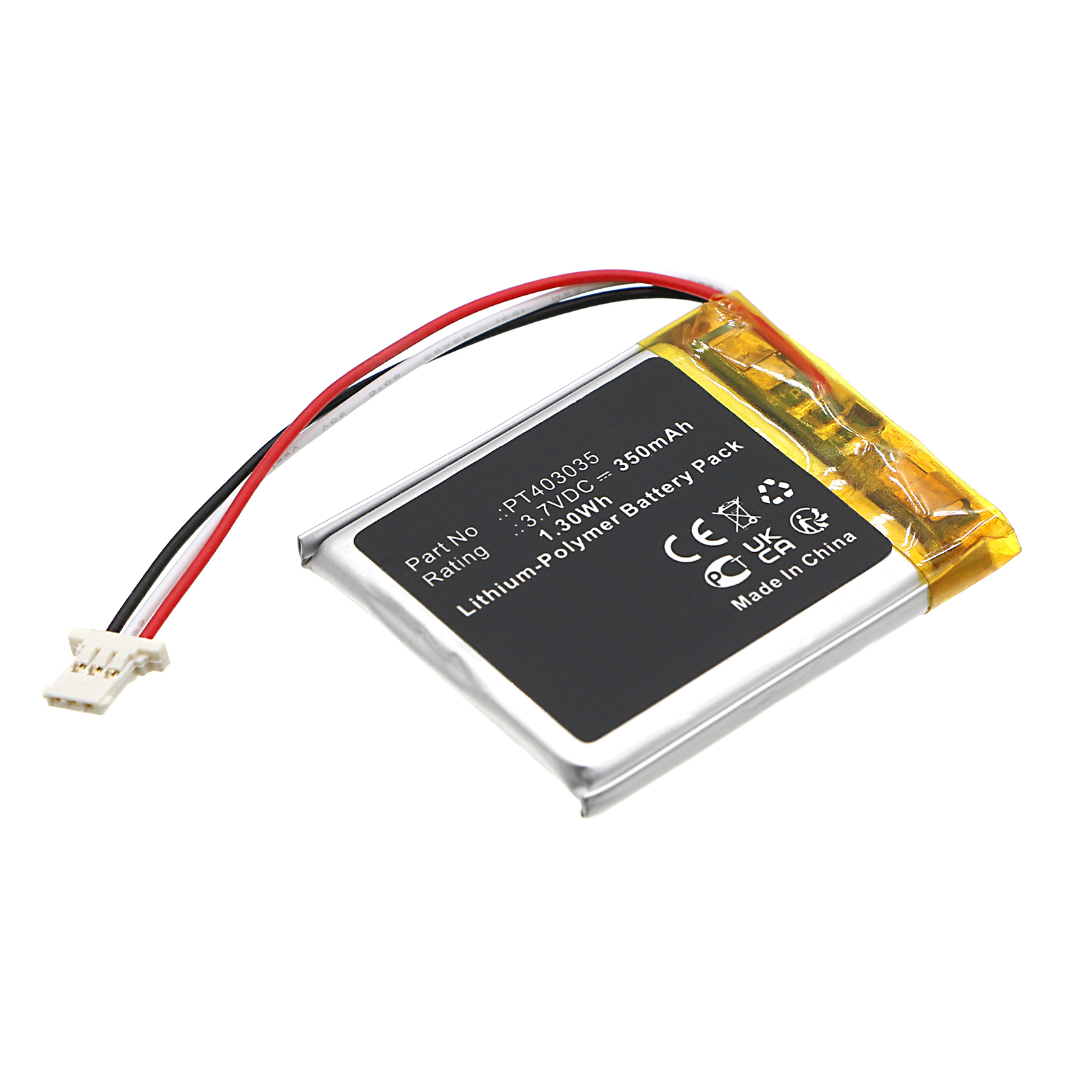 Synergy Digital Remote Control Battery, Compatible with MGI PT403035 Remote Control Battery (Li-Pol, 3.7V, 350mAh)