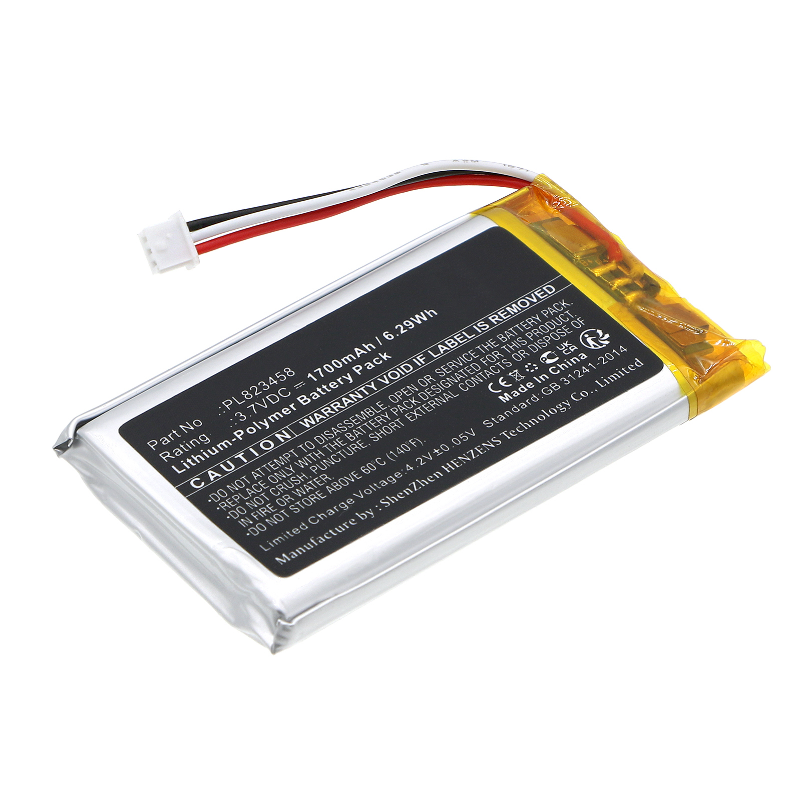 Synergy Digital Remote Control Battery, Compatible with SAVANT PL823458 Remote Control Battery (Li-Pol, 3.7V, 1700mAh)