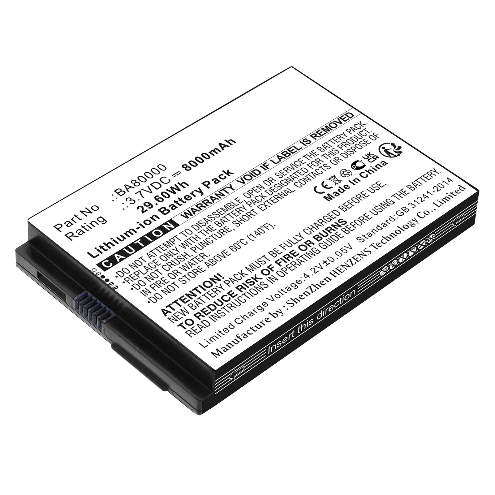 Synergy Digital Tablet Battery, Compatible with Touch Dynamic BA80000 Tablet Battery (Li-ion, 3.7V, 8000mAh)