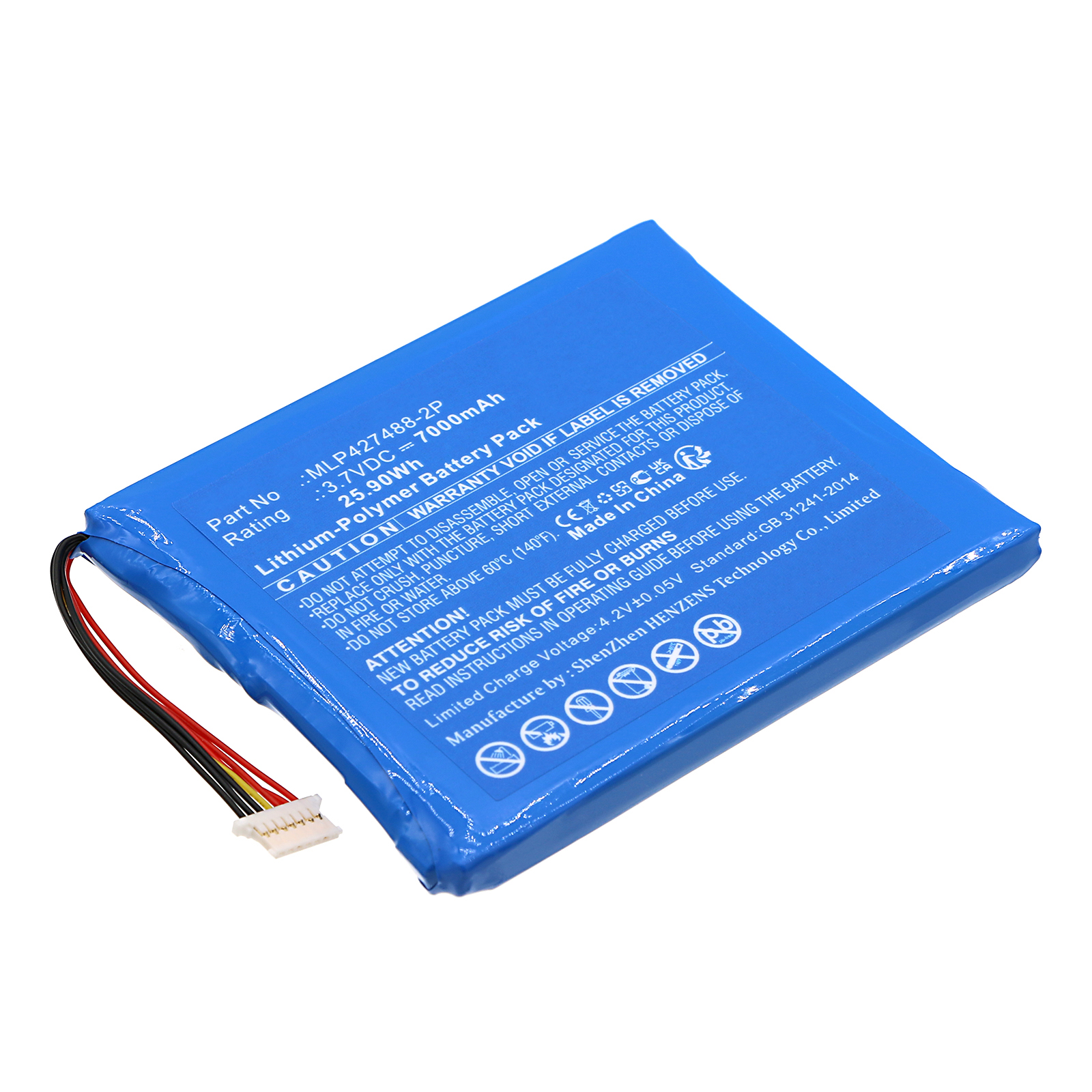 Synergy Digital Tablet Battery, Compatible with Fieldbook MLP427488-2P Tablet Battery (Li-Pol, 3.7V, 7000mAh)