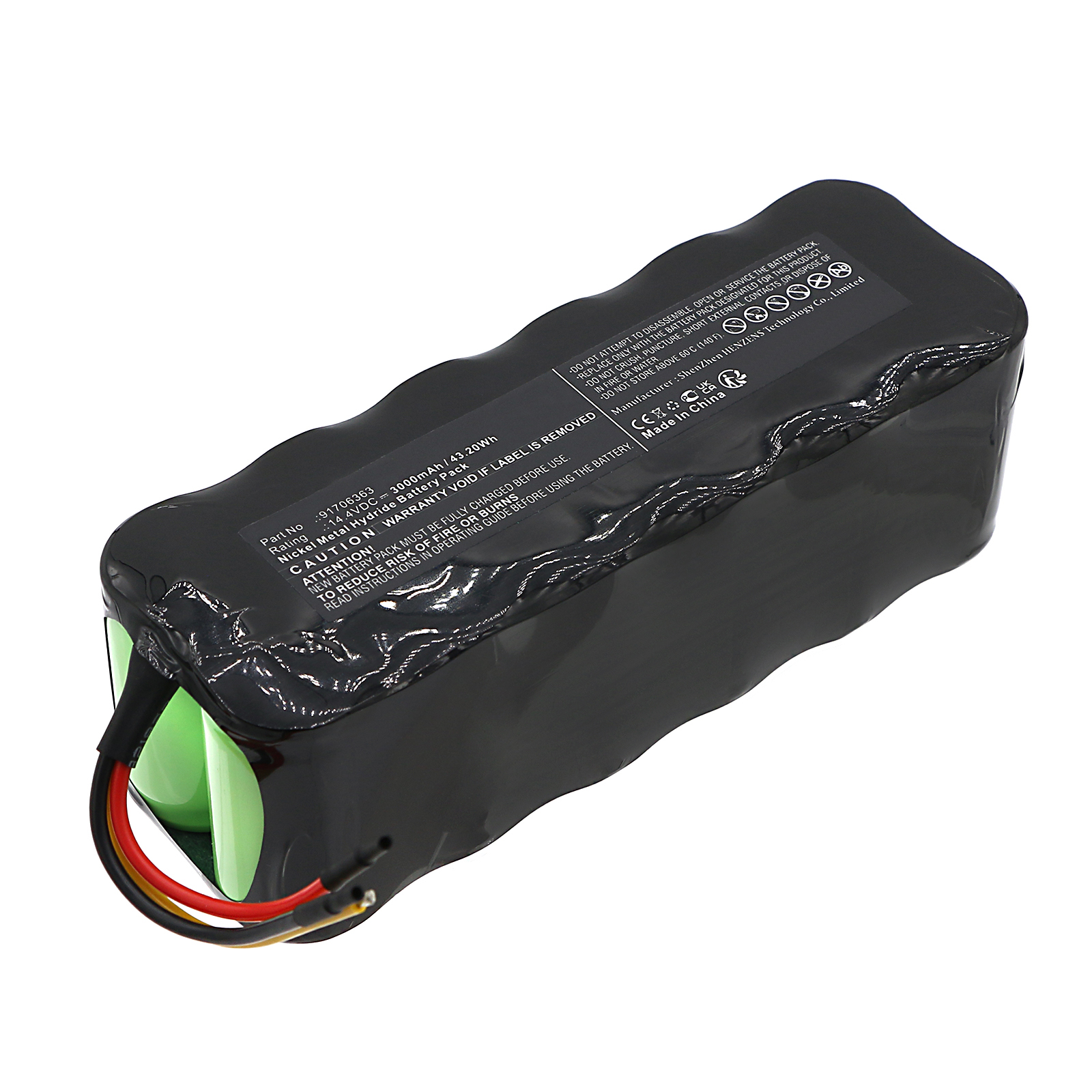 Synergy Digital Vacuum Cleaner Battery, Compatible with Vileda 91706363 Vacuum Cleaner Battery (Ni-MH, 14.4V, 3000mAh)