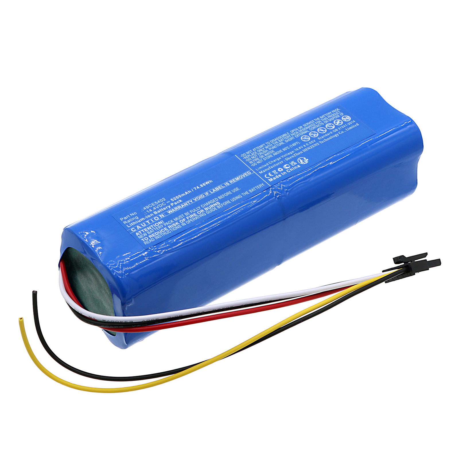 Synergy Digital Vacuum Cleaner Battery, Compatible with CECOTEC 49CE5402 Vacuum Cleaner Battery (Li-ion, 14.4V, 5200mAh)