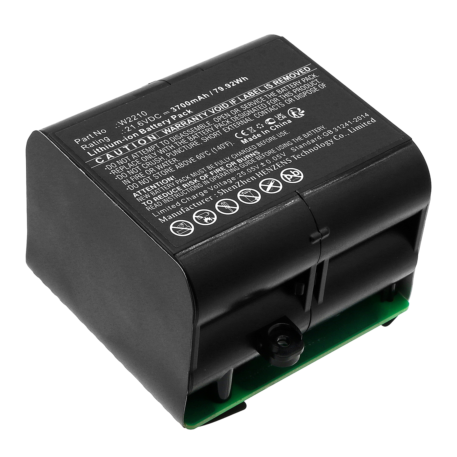 Synergy Digital Vacuum Cleaner Battery, Compatible with Dreame W2210 Vacuum Cleaner Battery (Li-ion, 21.6V, 3700mAh)