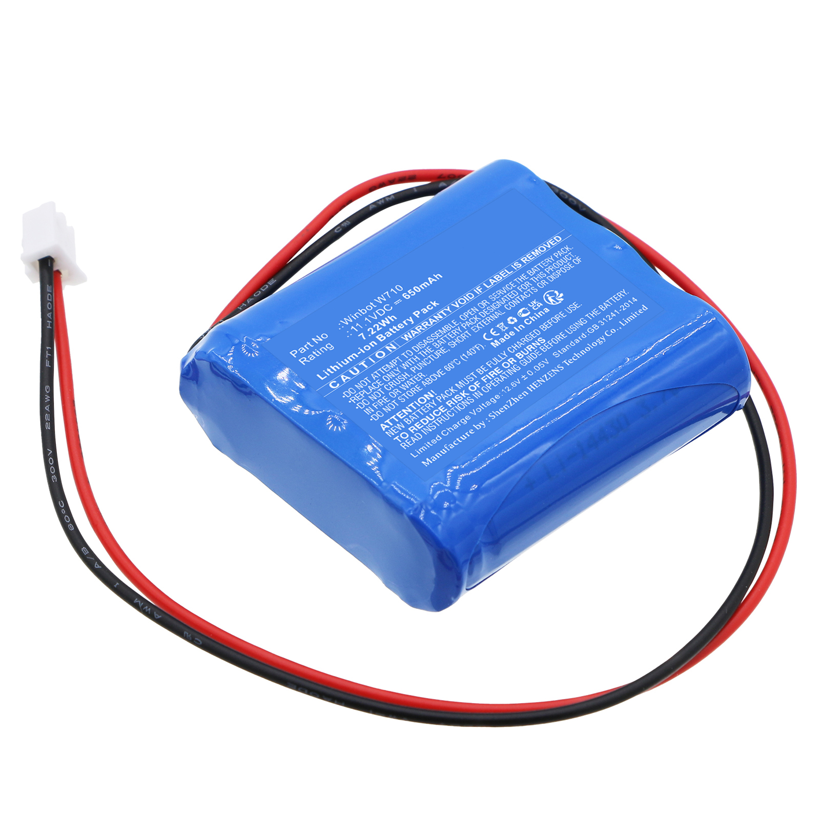 Synergy Digital Vacuum Cleaner Battery, Compatible with Ecovacs Winbot W730 Vacuum Cleaner Battery (Li-ion, 11.1V, 650mAh)