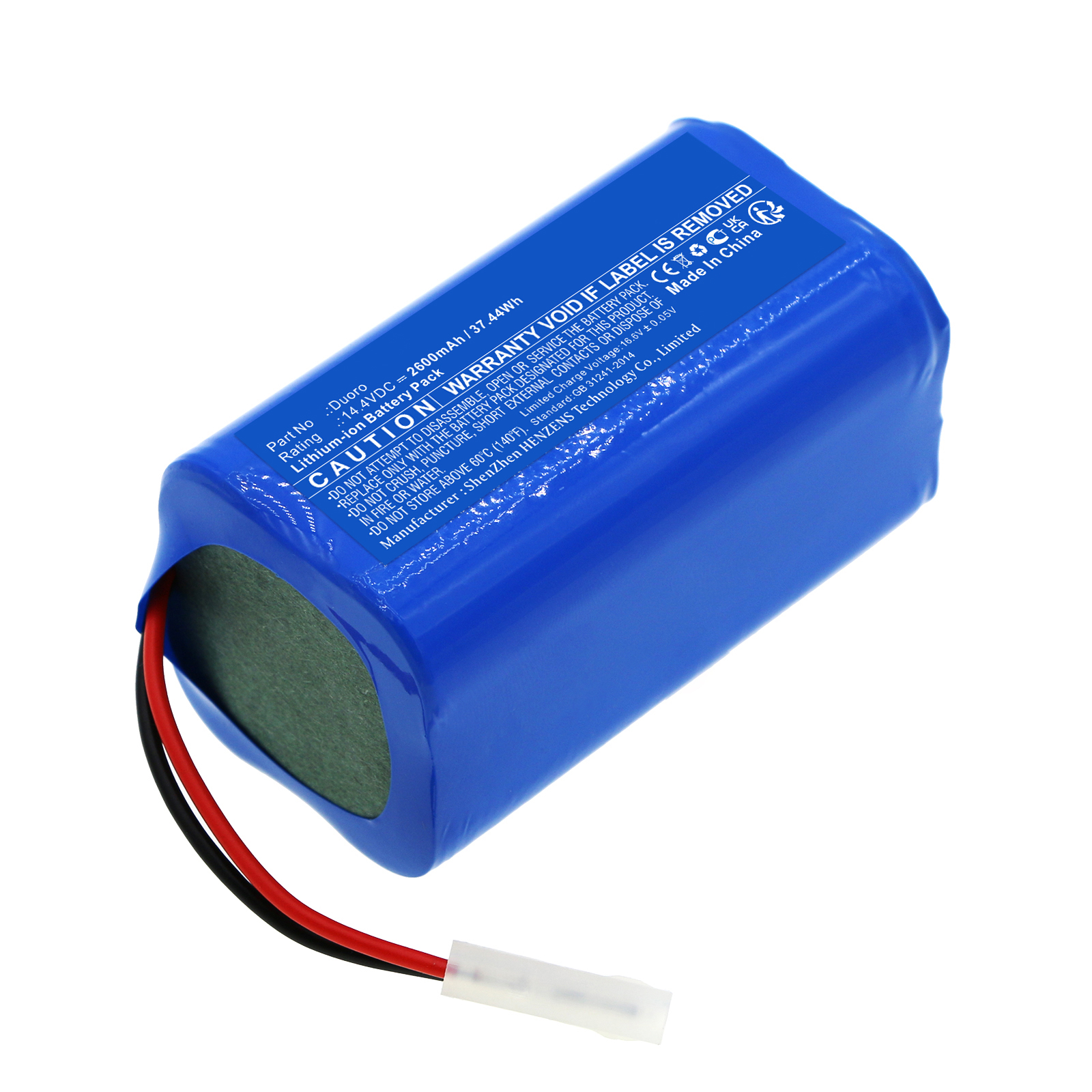 Synergy Digital Vacuum Cleaner Battery, Compatible with Robzone Duoro Vacuum Cleaner Battery (Li-ion, 14.4V, 2600mAh)