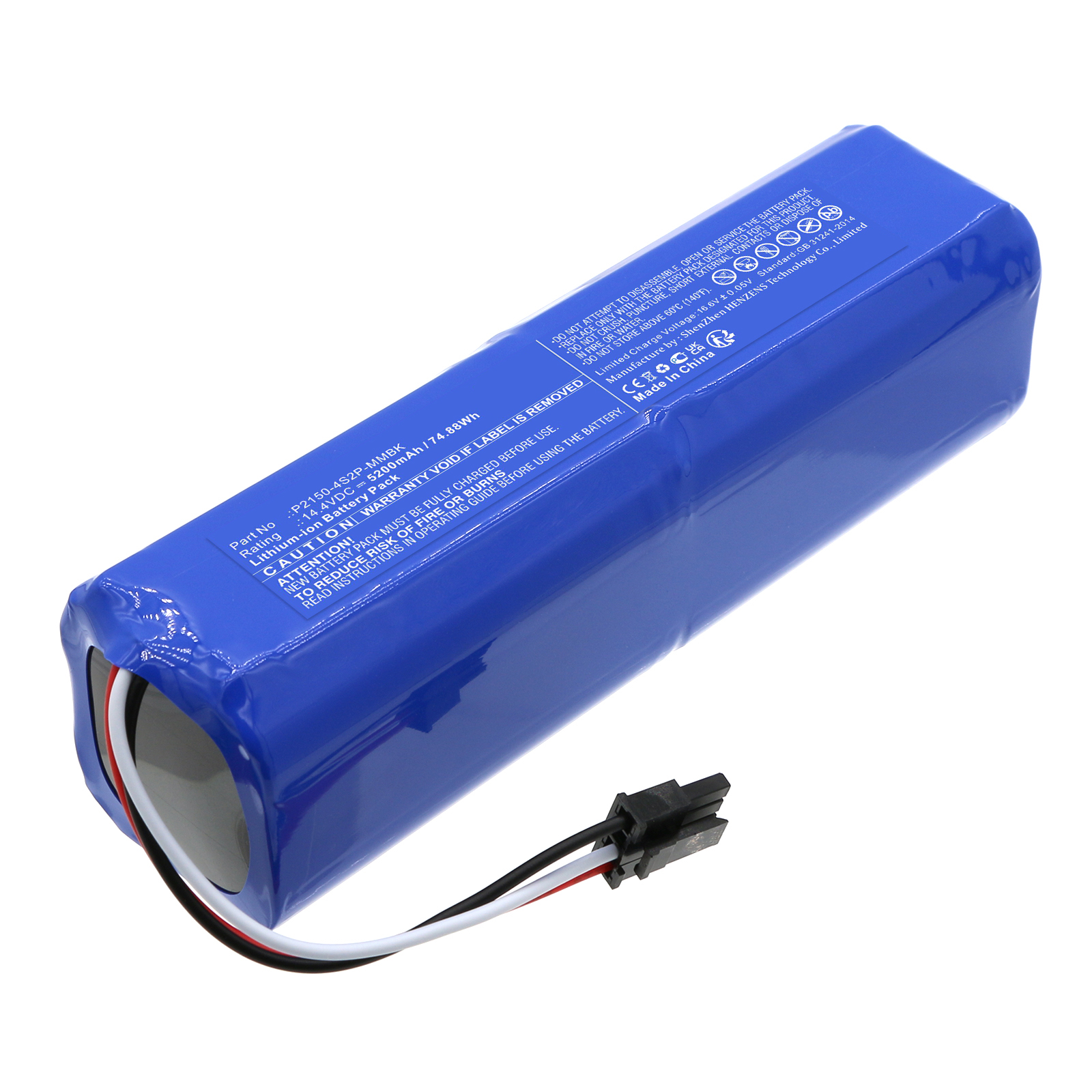 Synergy Digital Vacuum Cleaner Battery, Compatible with Xiaomi P2150-4S2P-MMBK Vacuum Cleaner Battery (Li-ion, 14.4V, 5200mAh)