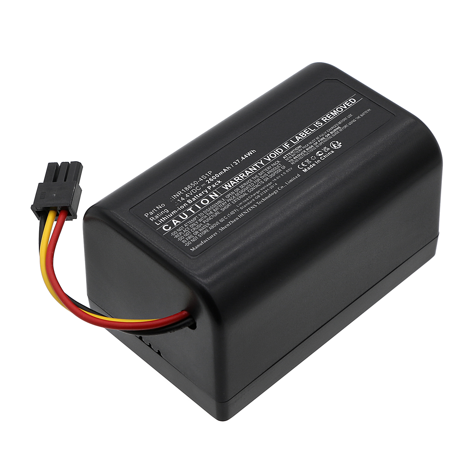 Synergy Digital Vacuum Cleaner Battery, Compatible with Moneual INR18650-4S1P Vacuum Cleaner Battery (Li-ion, 14.4V, 2600mAh)