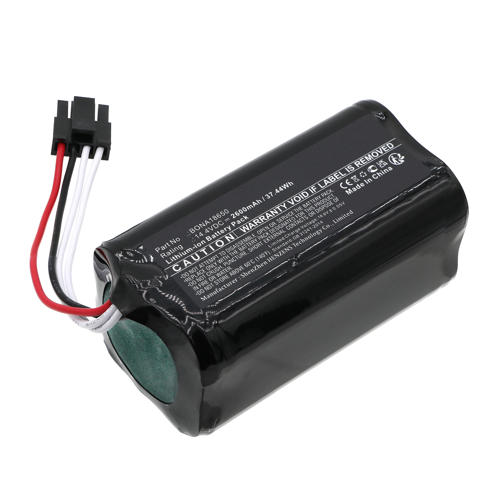 Synergy Digital Vacuum Cleaner Battery, Compatible with RobZone 18650-4SF1L Vacuum Cleaner Battery (Li-ion, 14.4V, 2600mAh)